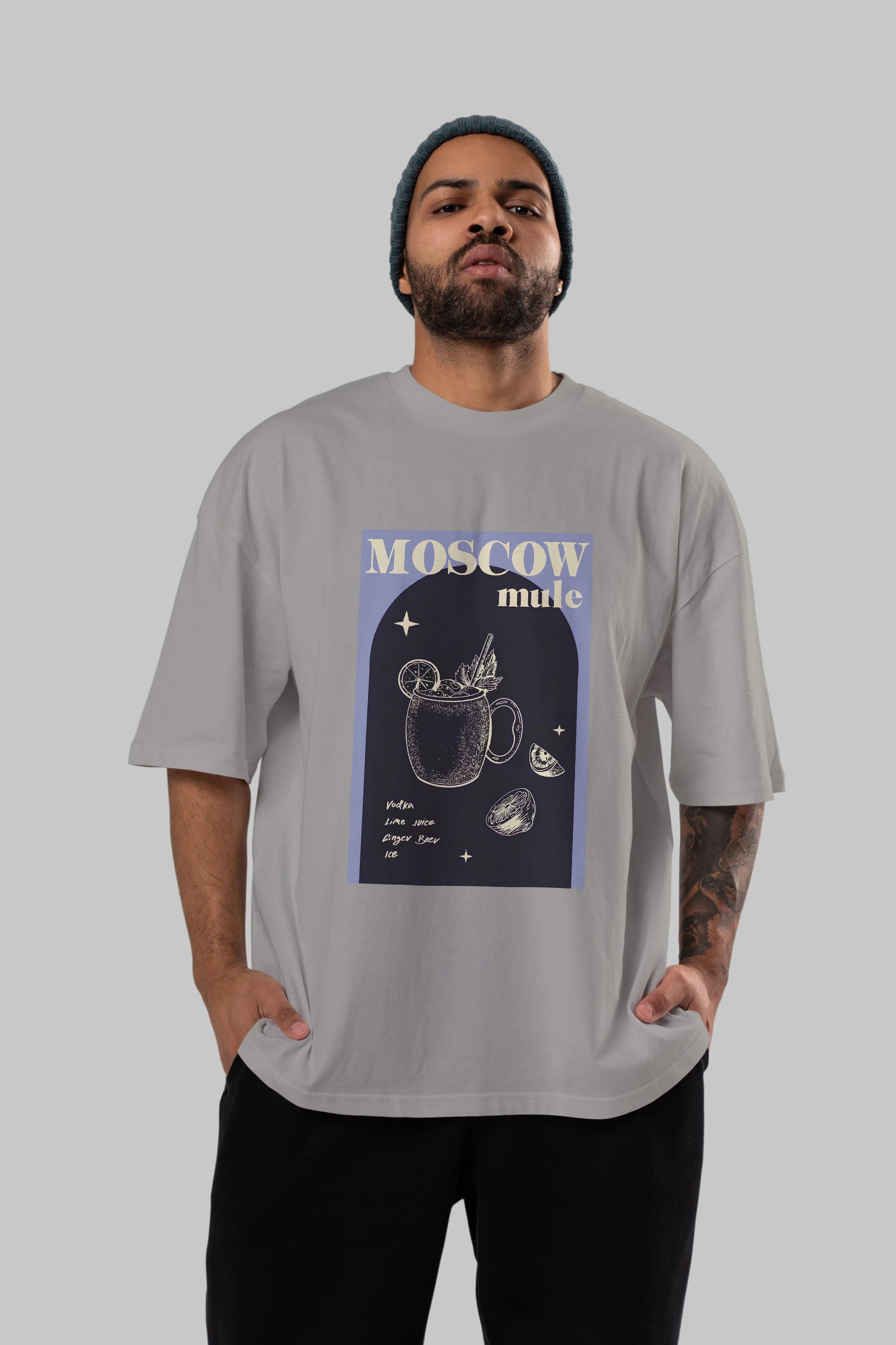 Moscow Mule Ön Baskılı Oversize t-shirt Erkek Kadın Unisex %100 Pamuk Bisiklet Yaka tişort