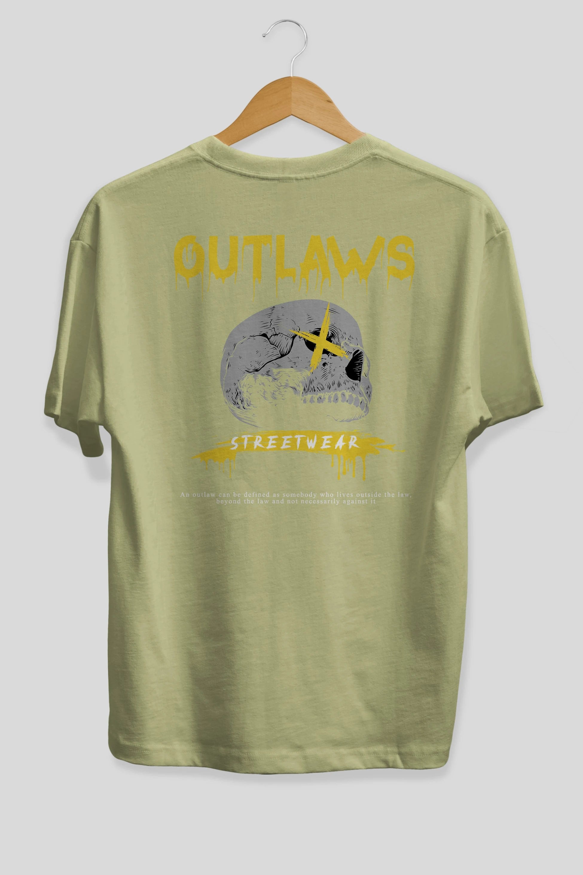 Outlaws Streetwear Arka Baskılı Oversize t-shirt Erkek Kadın Unisex