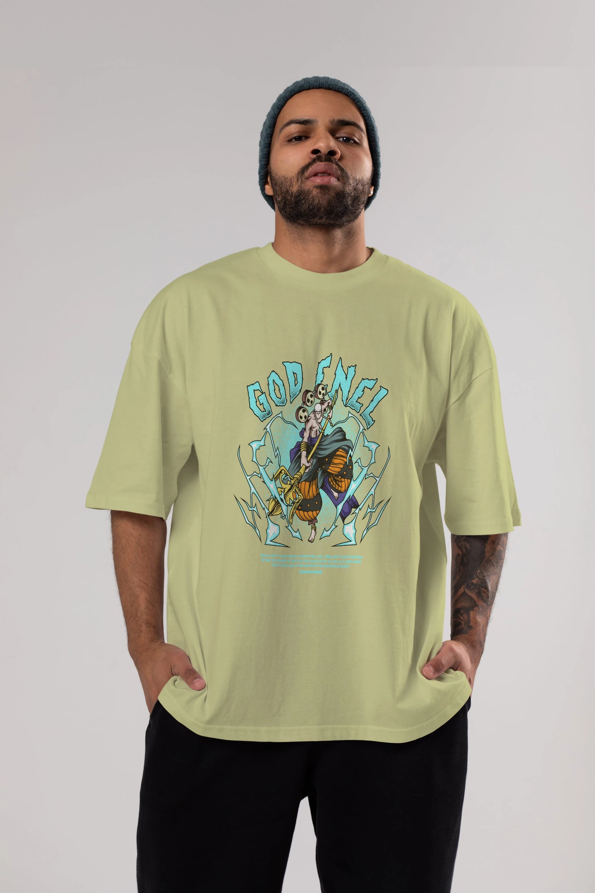 Eneru Anime Ön Baskılı Oversize t-shirt %100 pamuk Erkek Kadın Unisex