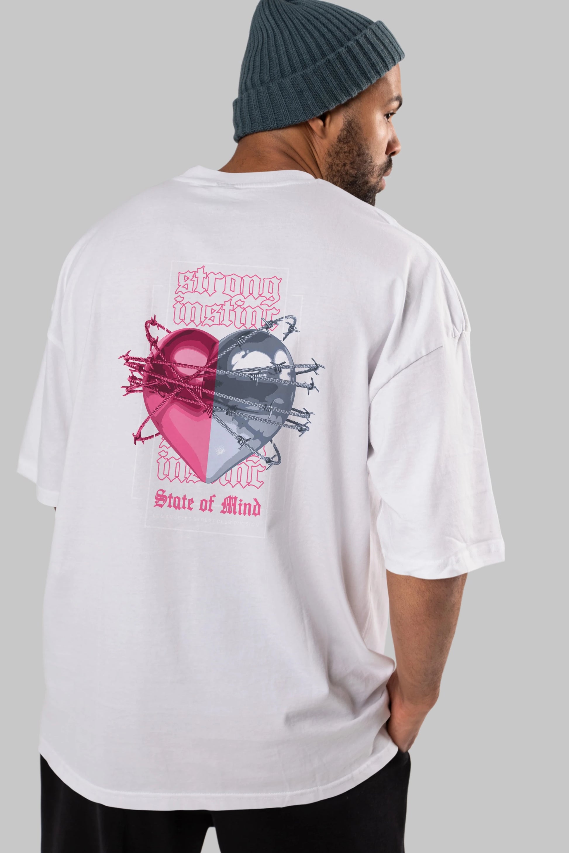 State of Mind Arka Baskılı Oversize t-shirt Erkek Kadın Unisex