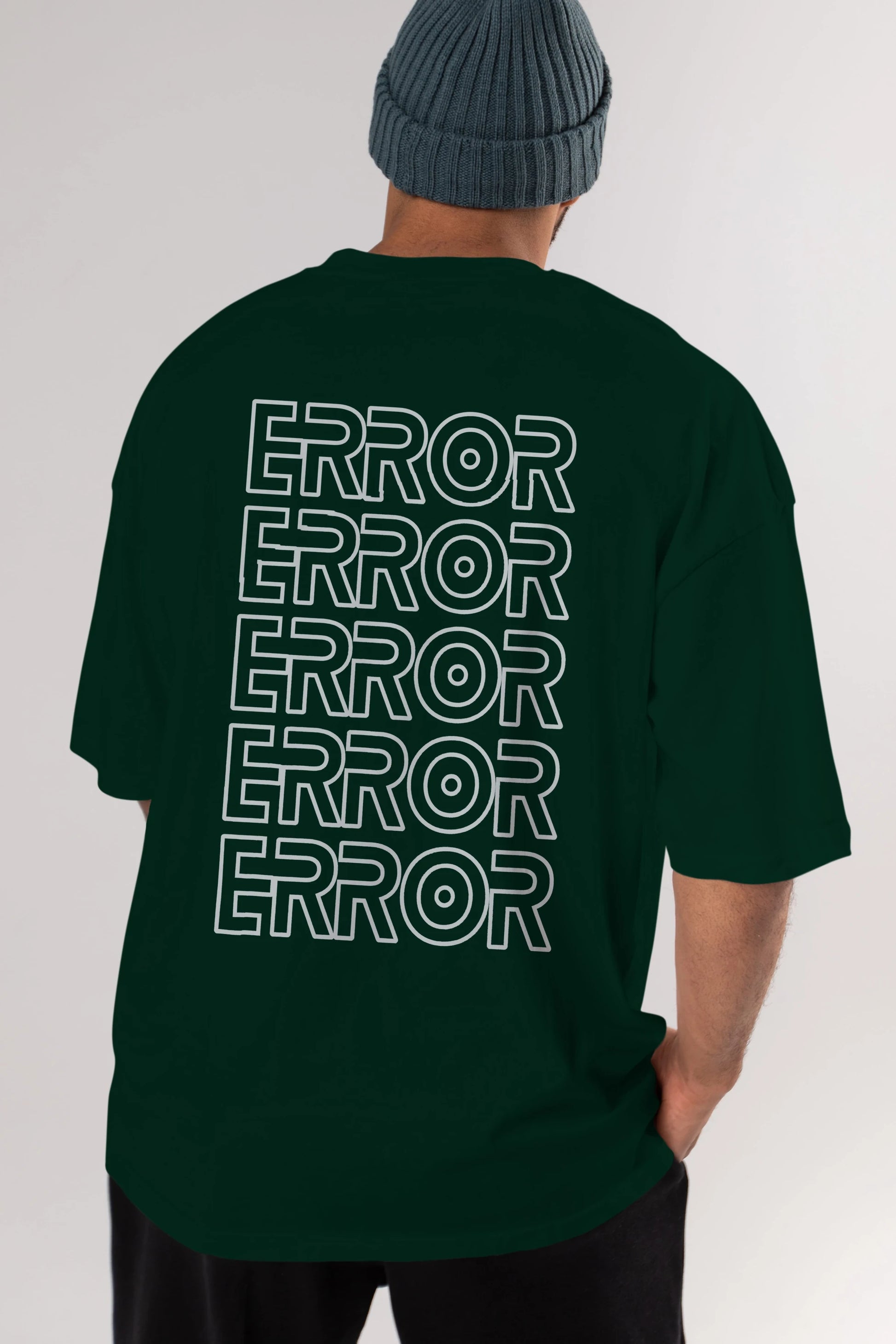Error Yazılı Arka Baskılı Oversize t-shirt Erkek Kadın Unisex