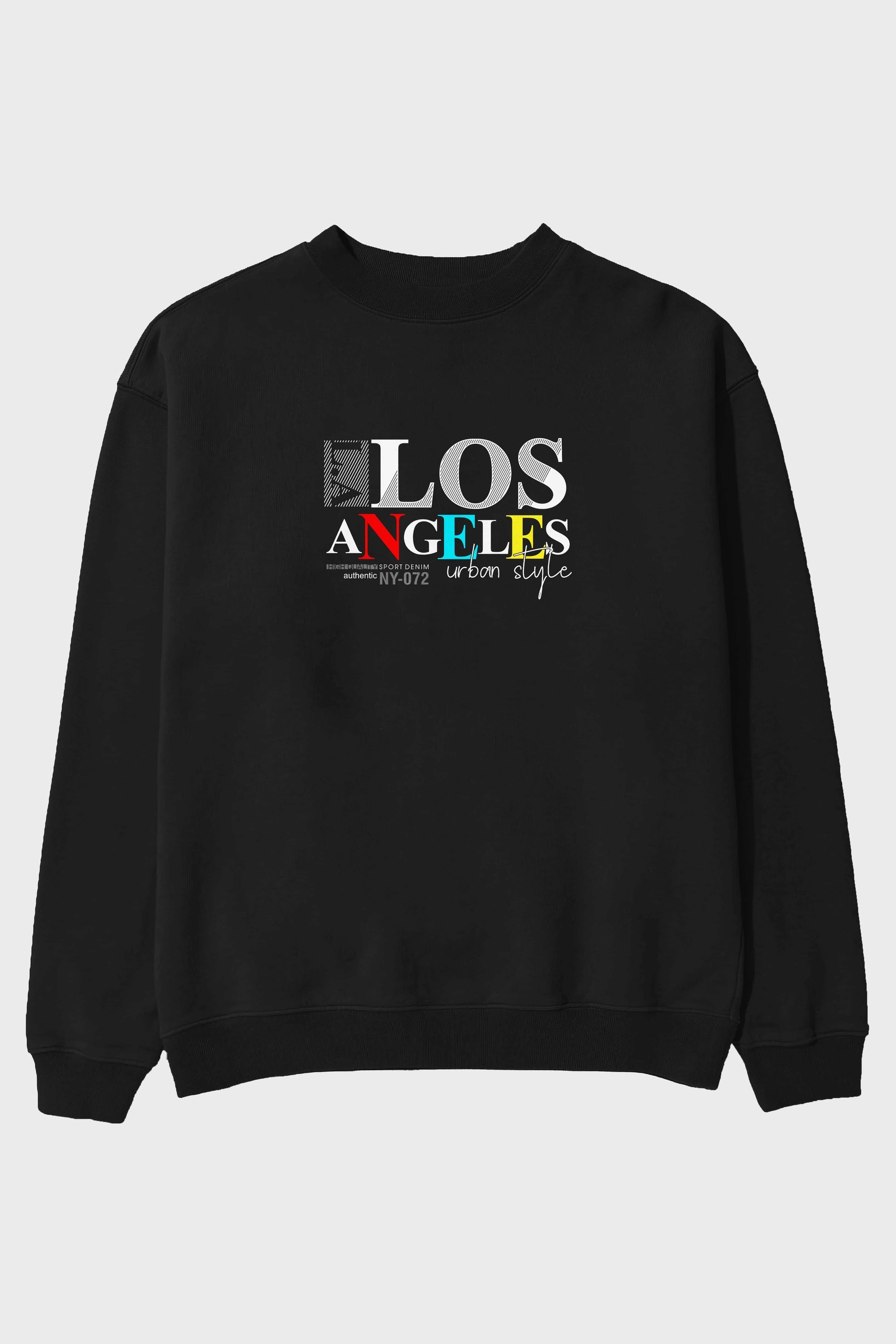 Los Angeles Style Ön Baskılı Oversize Sweatshirt Erkek Kadın Unisex