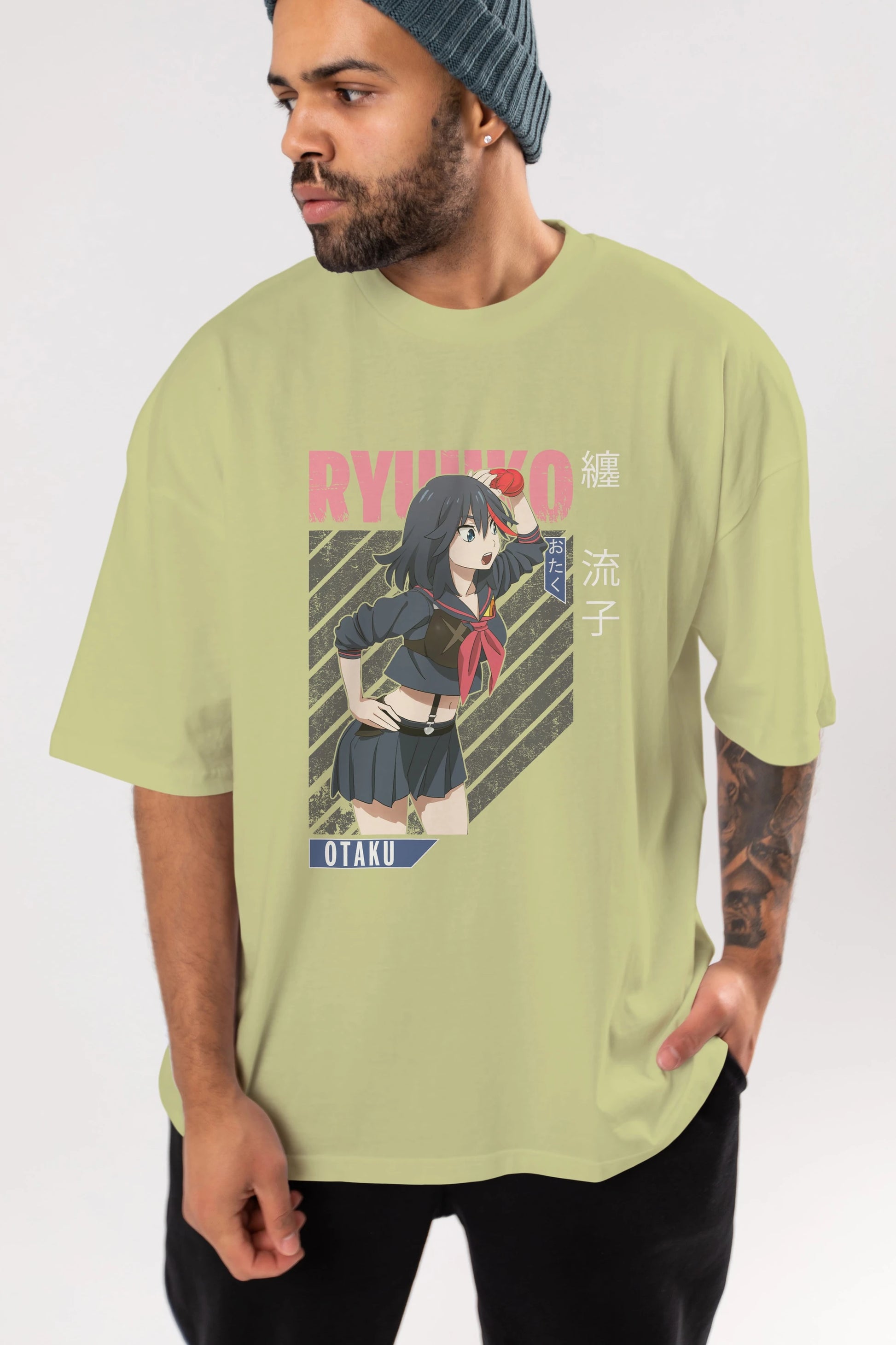 Ryuuko Matoi 6 Anime Ön Baskılı Oversize t-shirt %100 pamuk Erkek Kadın Unisex