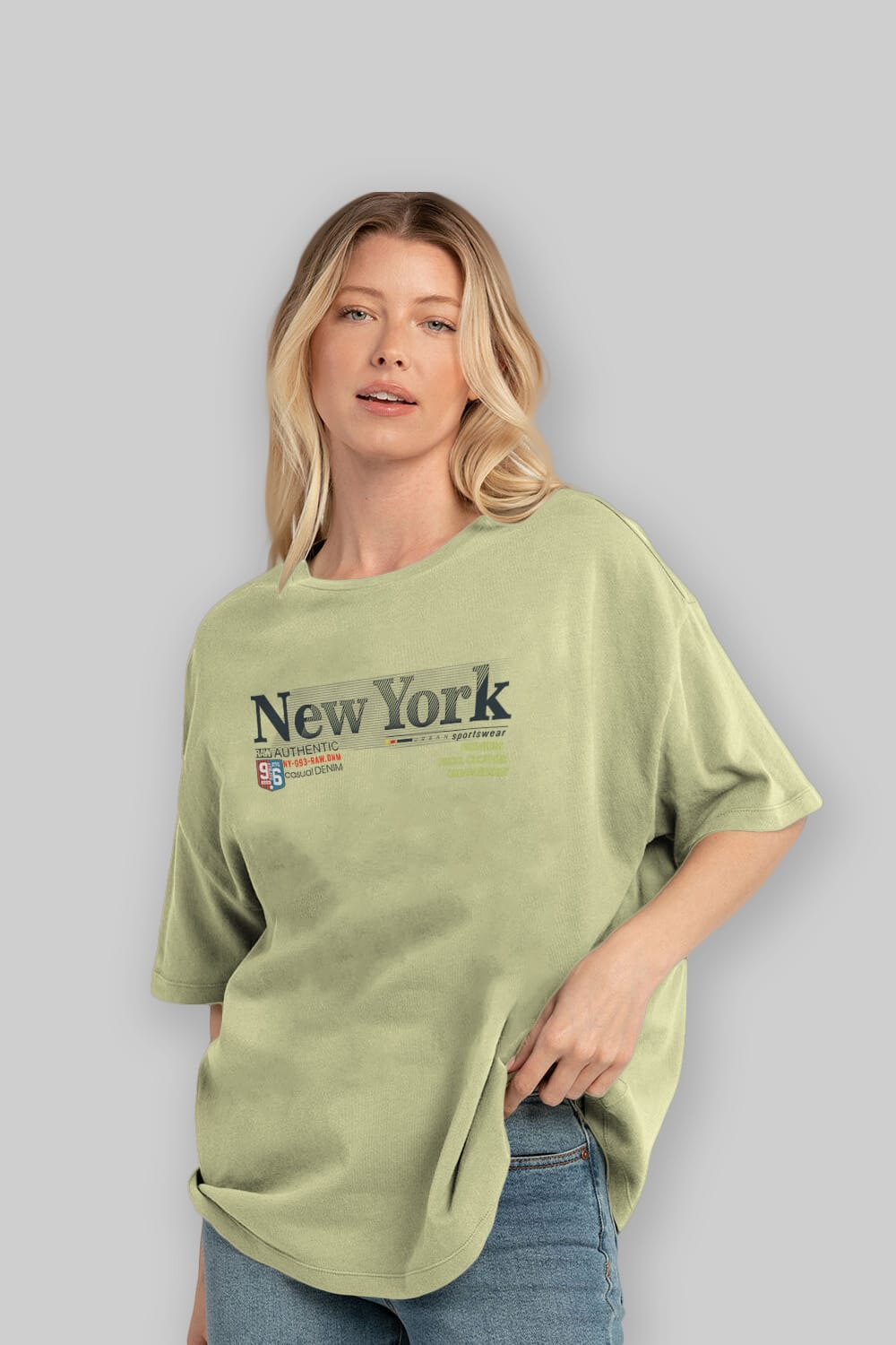 New York 96 Ön Baskılı Oversize t-shirt Erkek Kadın Unisex