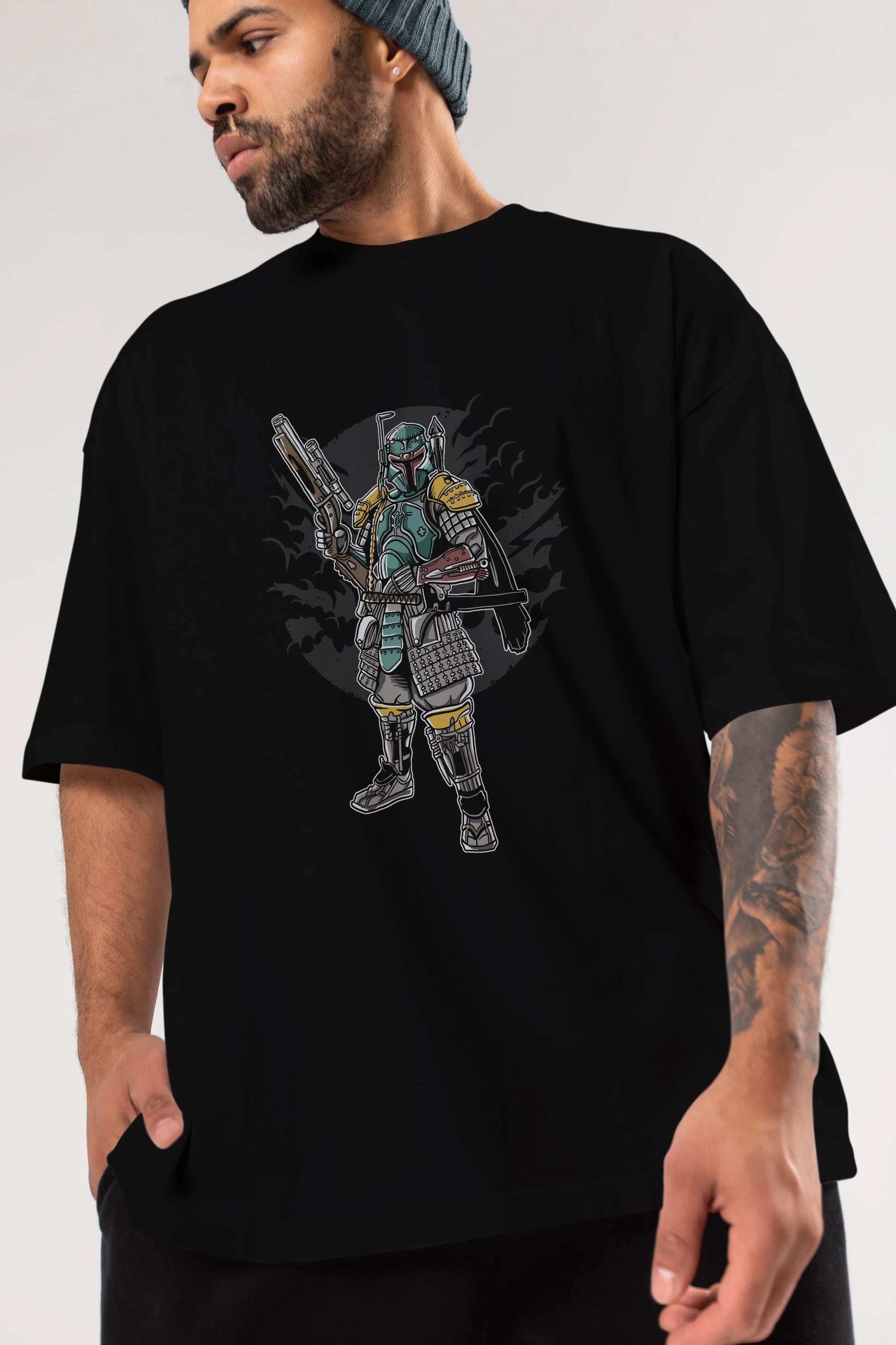 Ronin Hunter Ön Baskılı Oversize t-shirt Erkek Kadın Unisex %100 Pamuk tişort