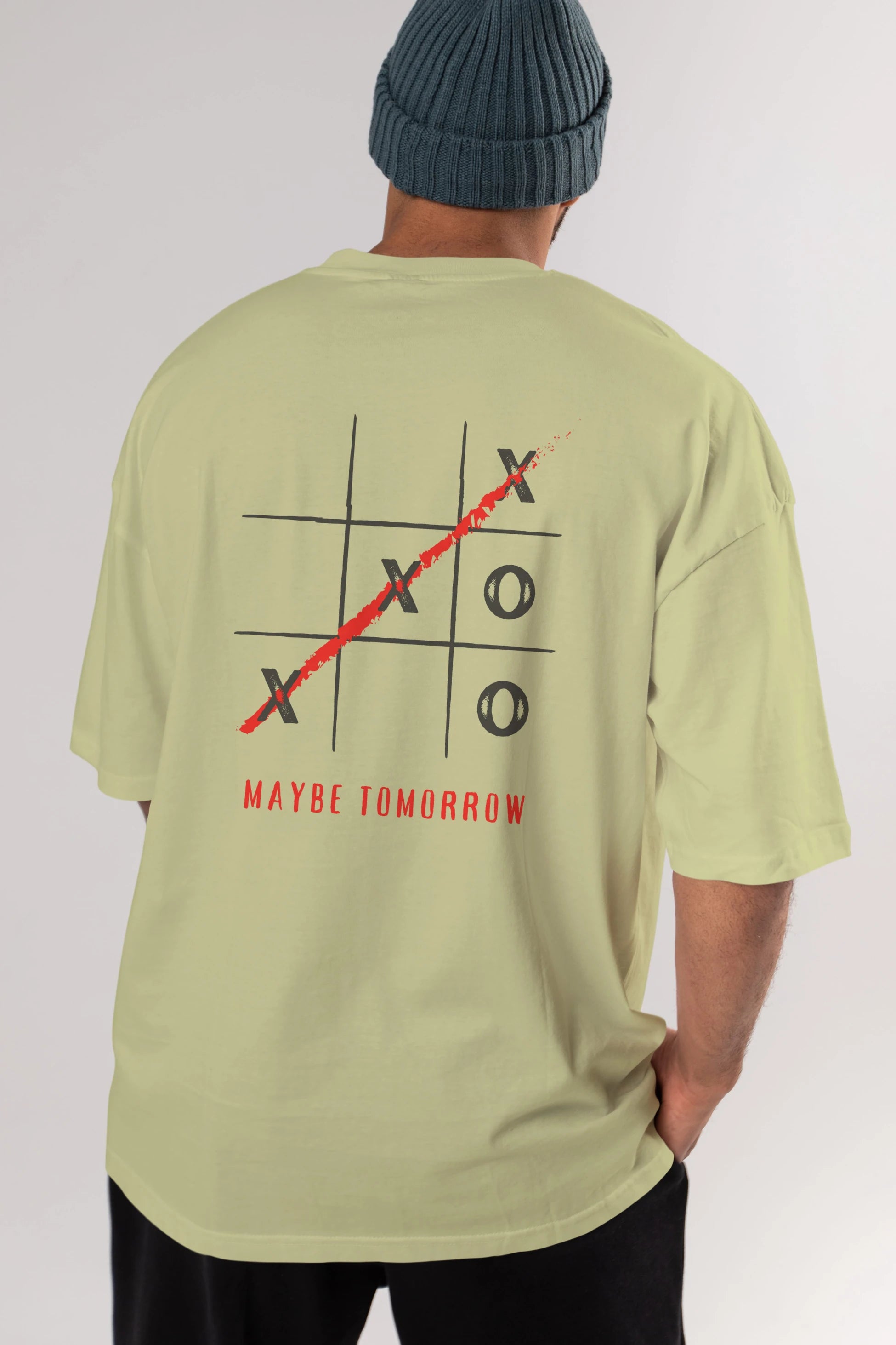 Maybe Tomorrow Yazılı Arka Baskılı Oversize t-shirt Erkek Kadın Unisex
