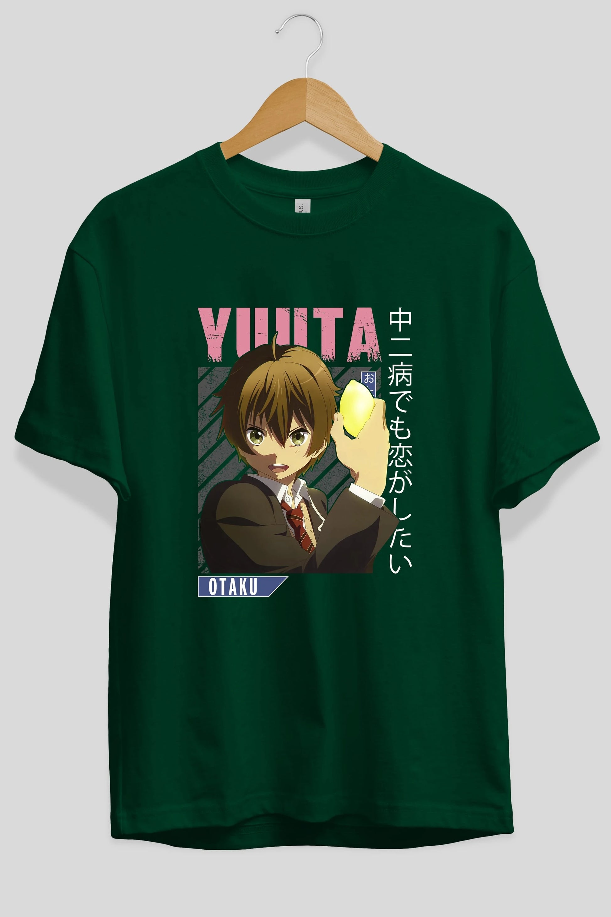Yuuta Togashi 2 Anime Ön Baskılı Oversize t-shirt %100 pamuk Erkek Kadın Unisex