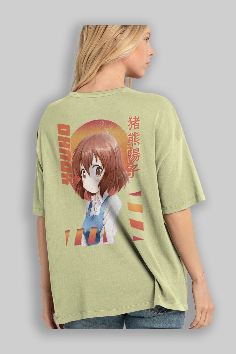 Youko Inokuma 5 Anime Arka Baskılı Oversize t-shirt Erkek Kadın Unisex