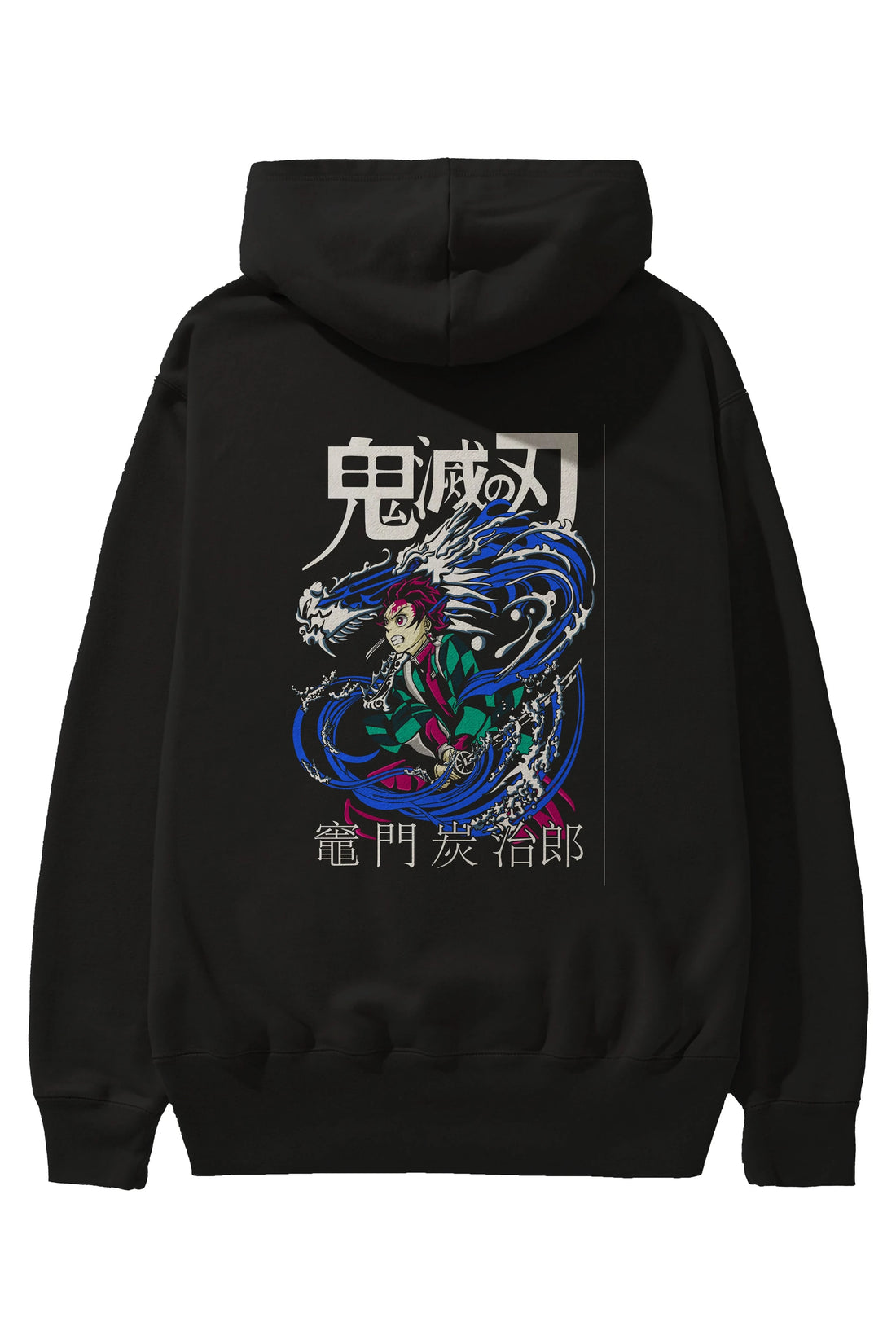 TANJIRO KAMADO 2 Anime Arka Baskılı Hoodie Oversize Kapüşonlu Sweatshirt Erkek Kadın Unisex