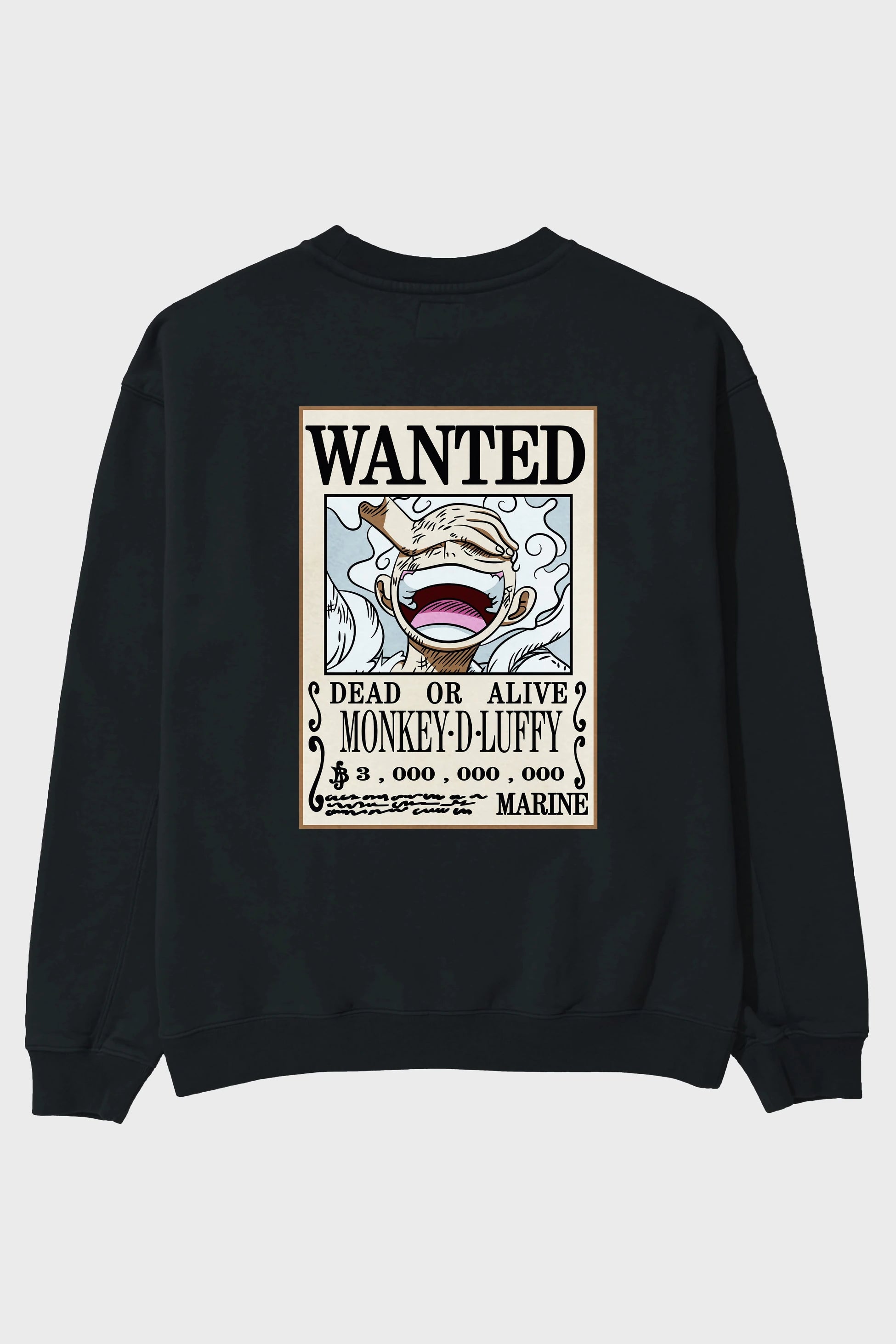 CARTEL LUFFY GEAR 5 Anime Arka Baskılı Oversize Sweatshirt Erkek Kadın Unisex