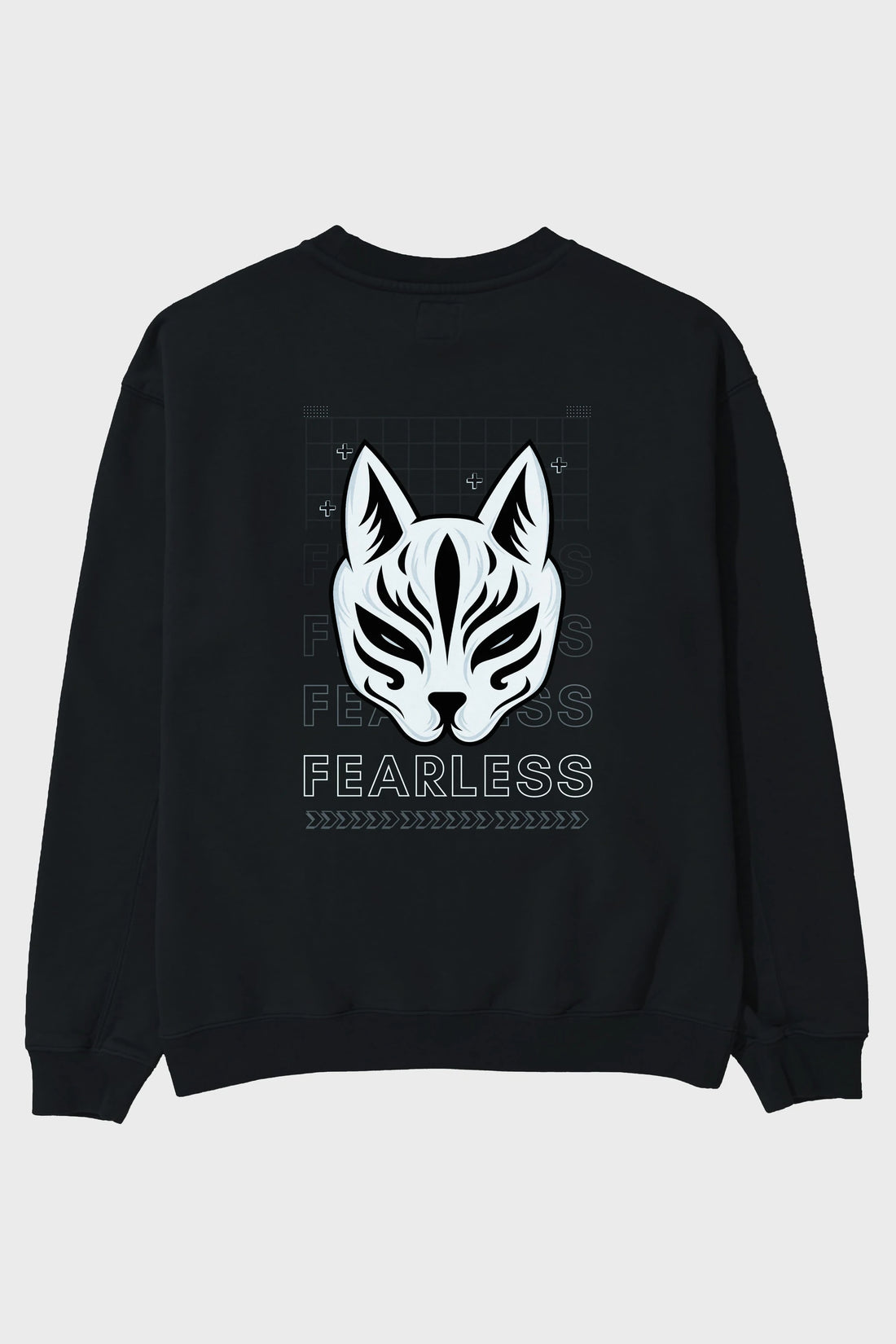 Fearless Yazılı Arka Baskılı Oversize Sweatshirt Erkek Kadın Unisex