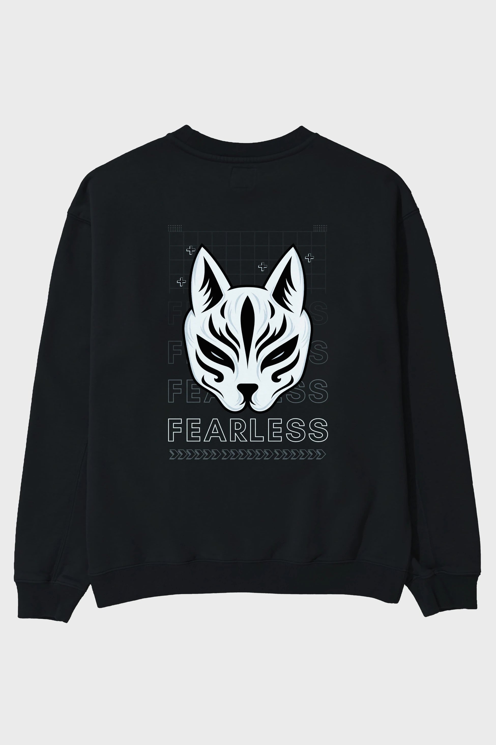 Fearless Yazılı Arka Baskılı Oversize Sweatshirt Erkek Kadın Unisex