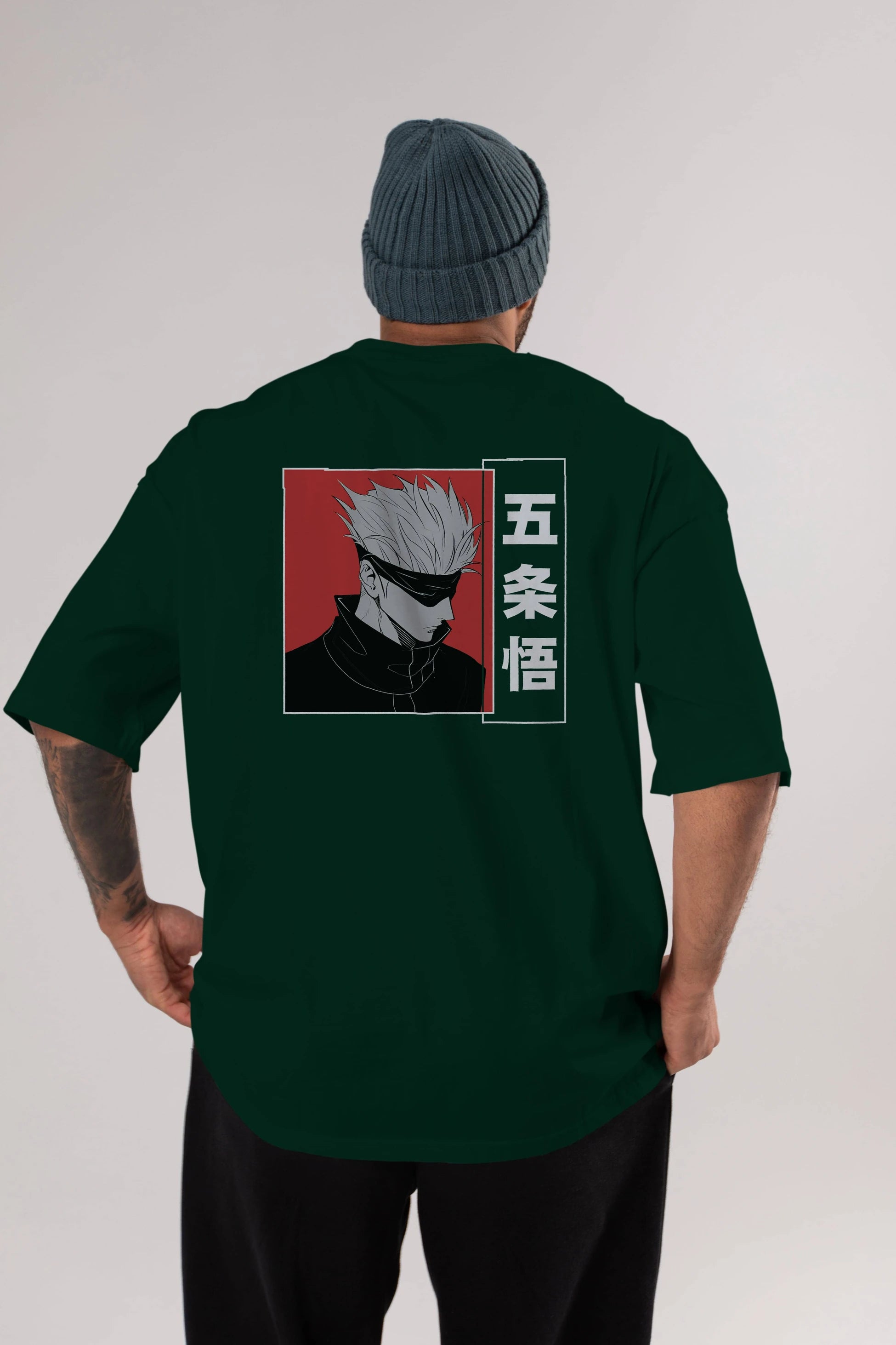 JUJUTSU KAISEN 2 Anime Arka Baskılı Oversize t-shirt Erkek Kadın Unisex
