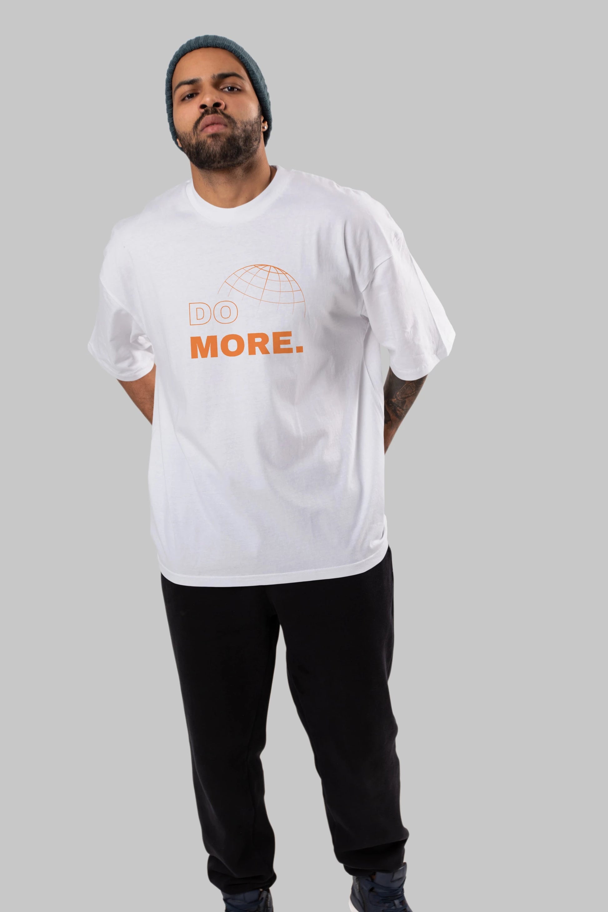 Do More Yazılı Ön Baskılı Oversize t-shirt Erkek Kadın Unisex