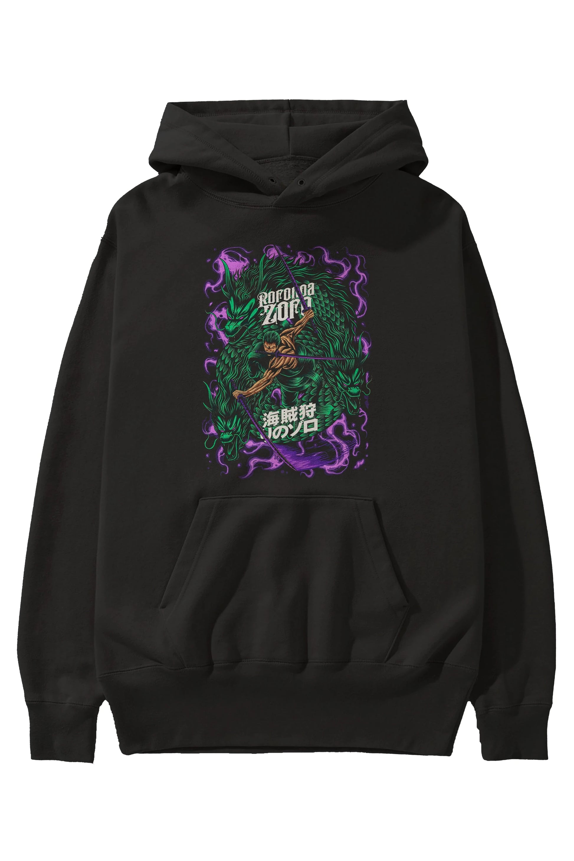 RORONOA ZORO 5 Anime Ön Baskılı Hoodie Oversize Kapüşonlu Sweatshirt Erkek Kadın Unisex