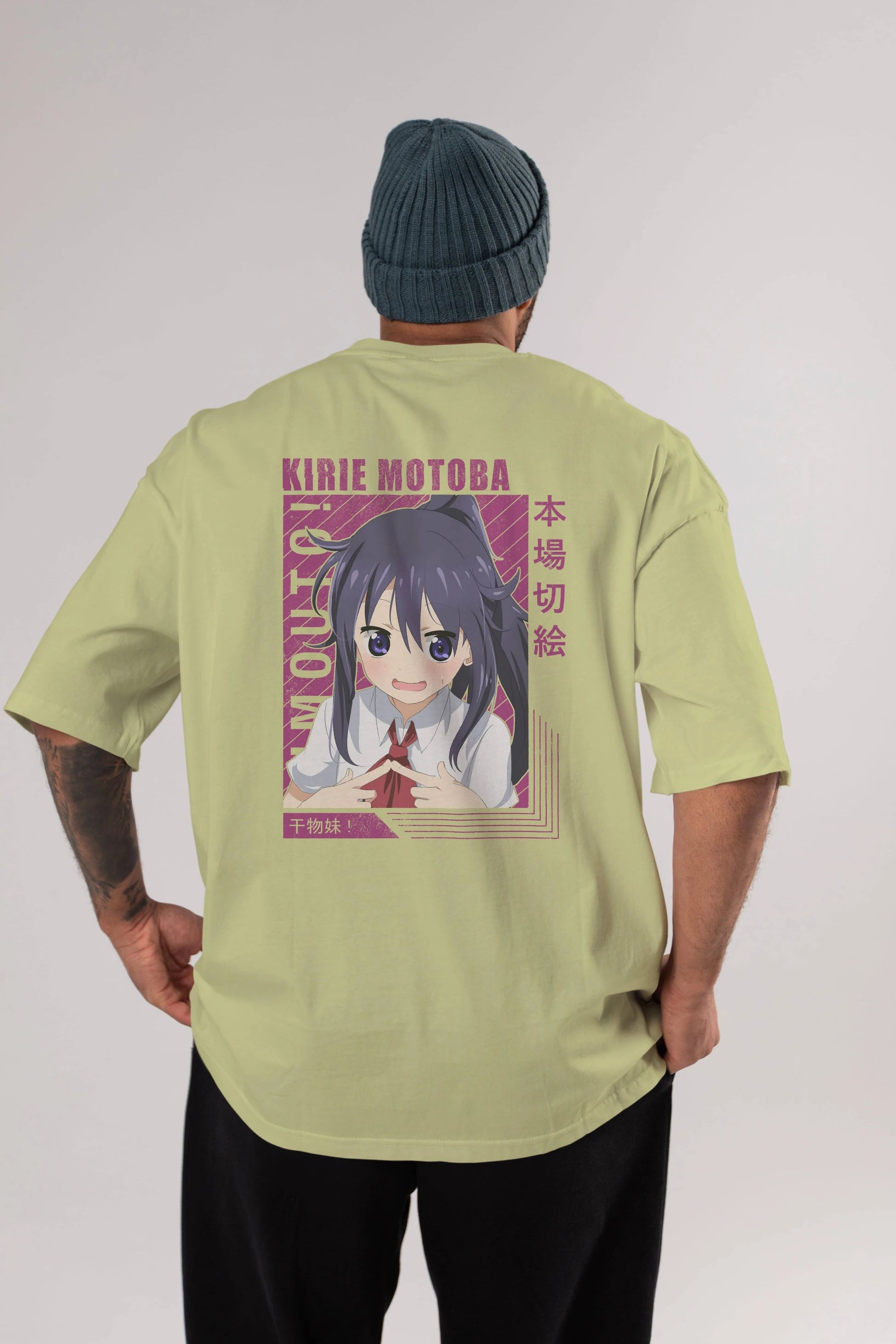 Kirie Motoba 4 Anime Arka Baskılı Oversize t-shirt Erkek Kadın Unisex