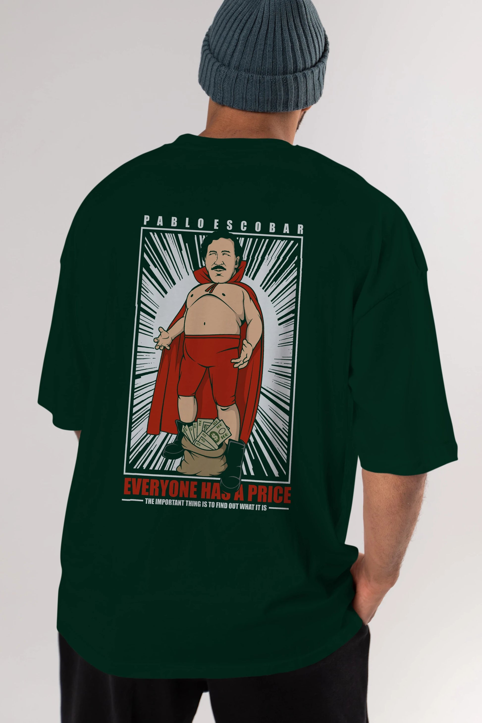 Pablo Escobar Luchador Arka Baskılı Oversize t-shirt Erkek Kadın Unisex %100 Pamuk tişort