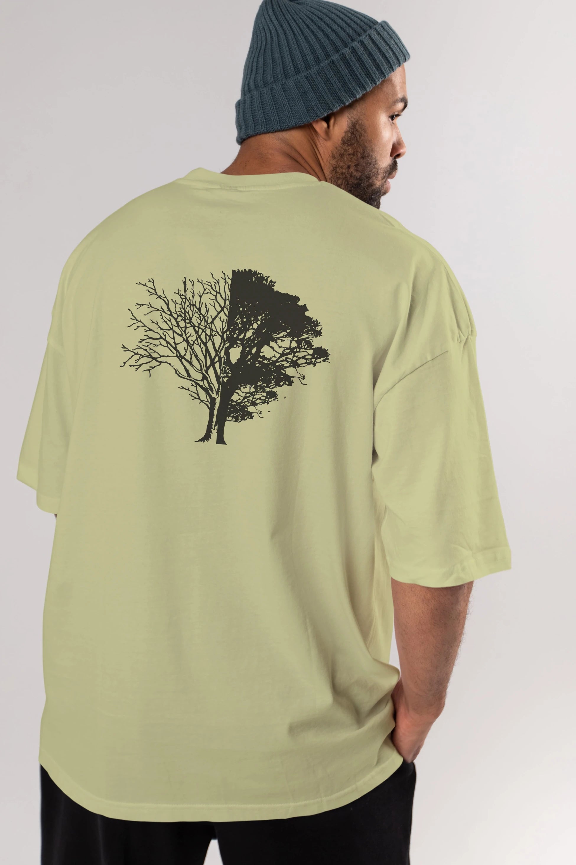 Life And Death Arka Baskılı Oversize t-shirt %100 pamuk Erkek Kadın Unisex