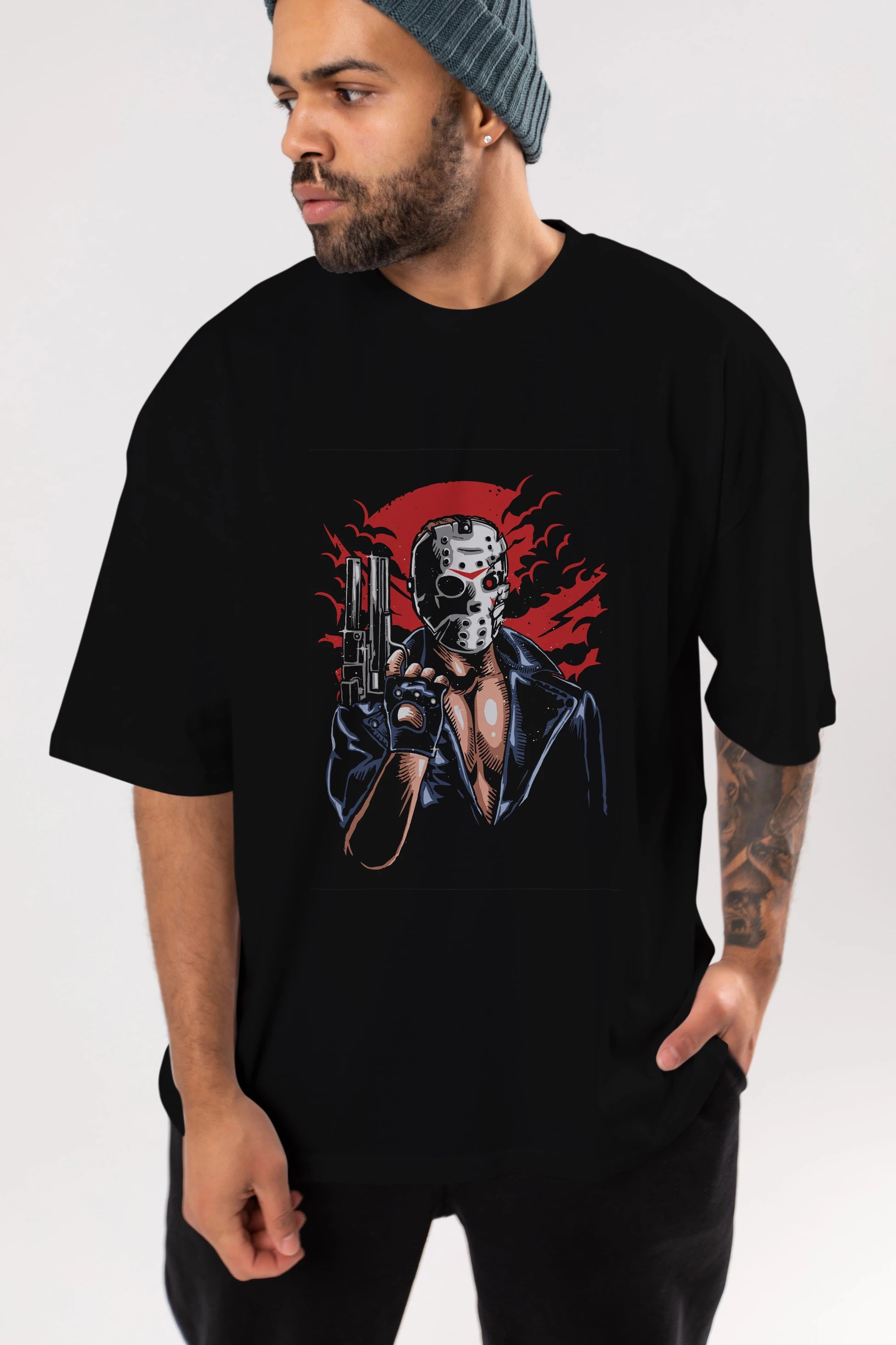 Jason Will Be Back Ön Baskılı Oversize t-shirt Erkek Kadın Unisex %100 Pamuk tişort