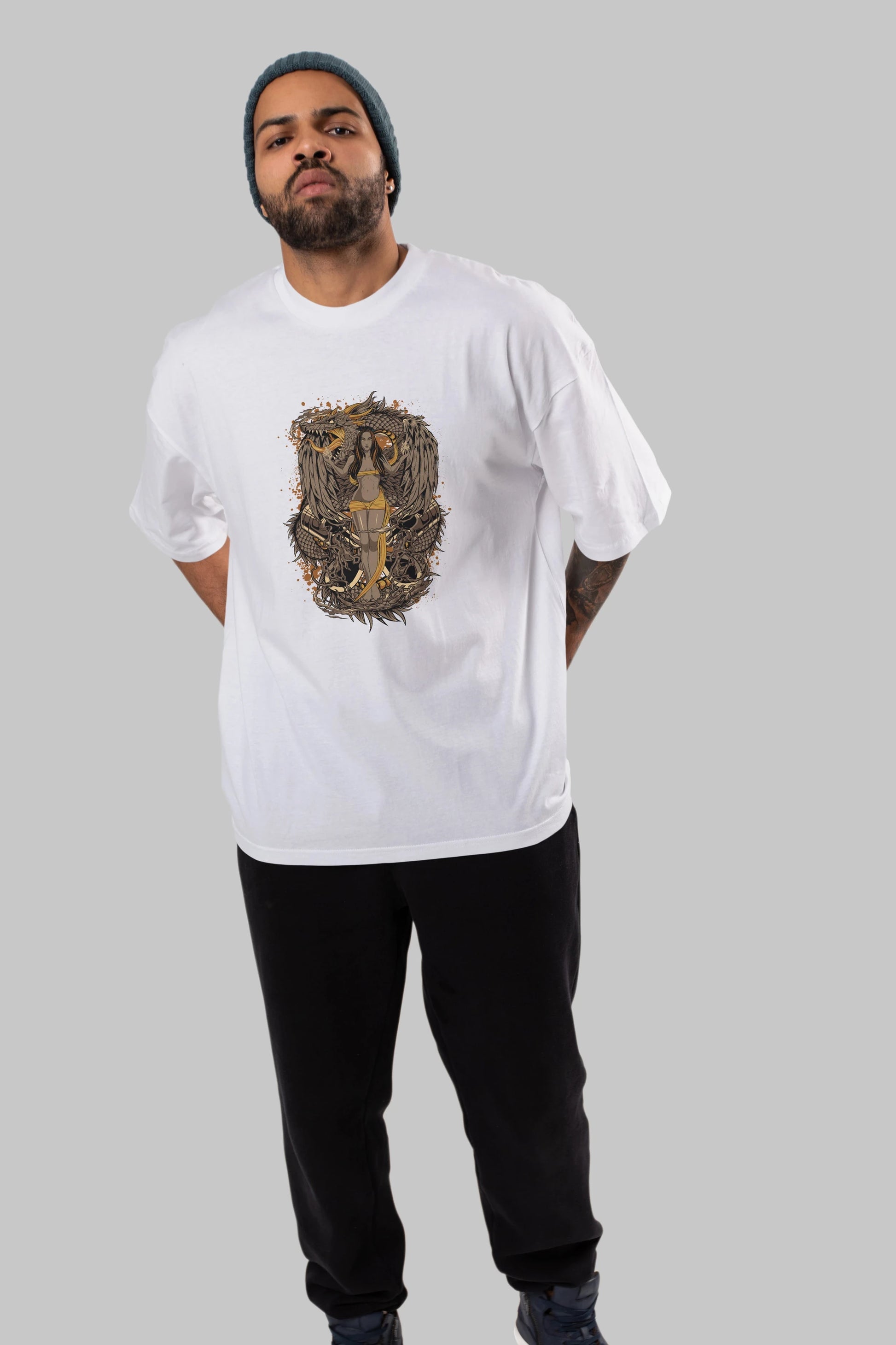 TRIBAL (3) Anime Ön Baskılı Oversize t-shirt %100 pamuk Erkek Kadın Unisex