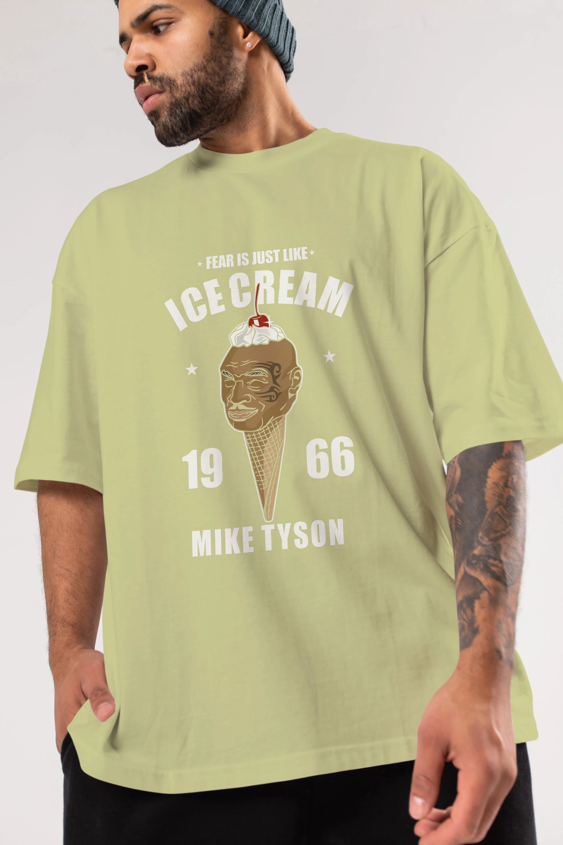 Tyson Ice Cream Ön Baskılı Oversize t-shirt Erkek Kadın Unisex %100 Pamuk tişort