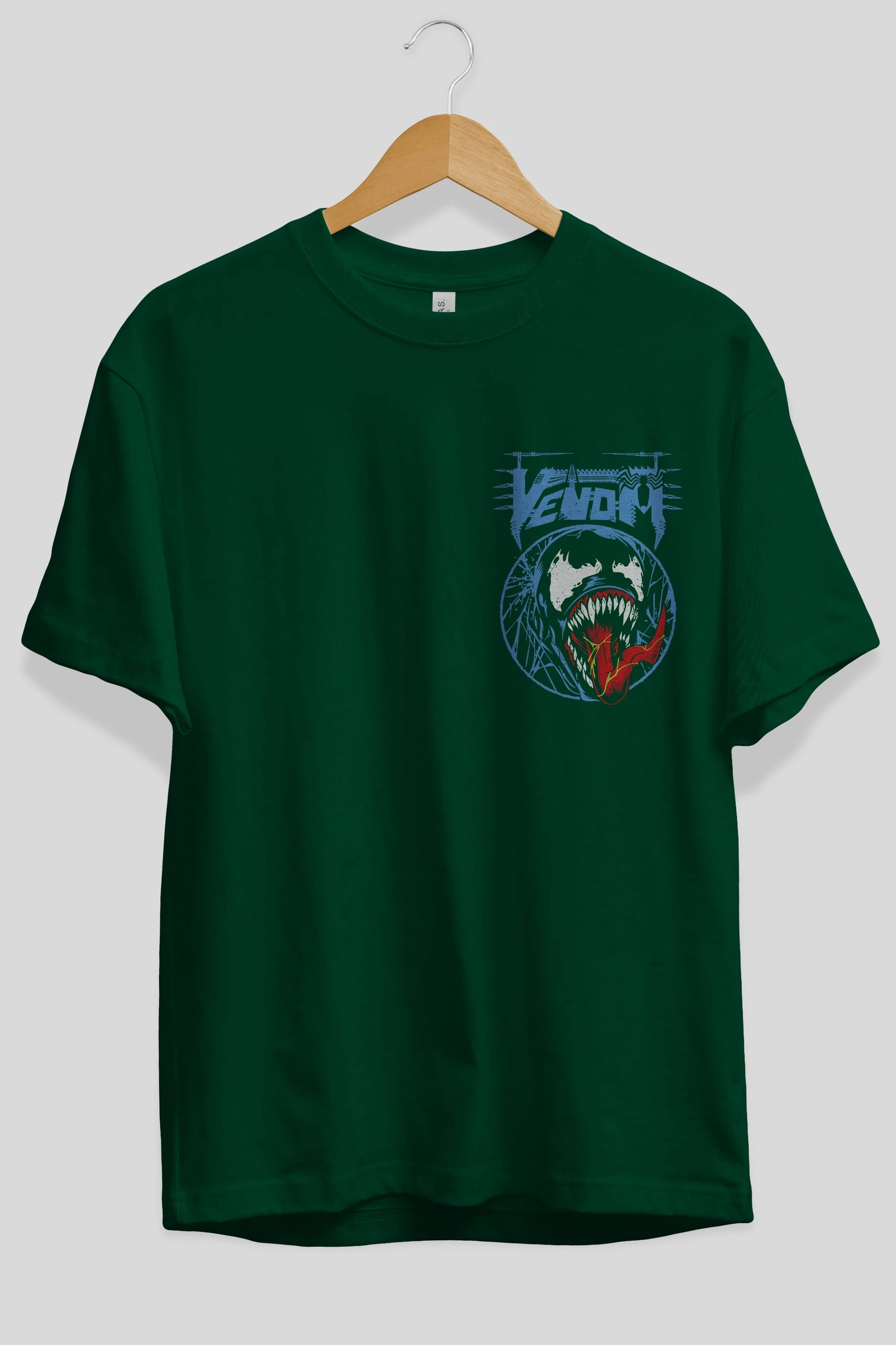 Venom (23) Ön Sol Baskılı Oversize t-shirt Erkek Kadın Unisex %100 Pamuk Bisiklet Yaka tişort