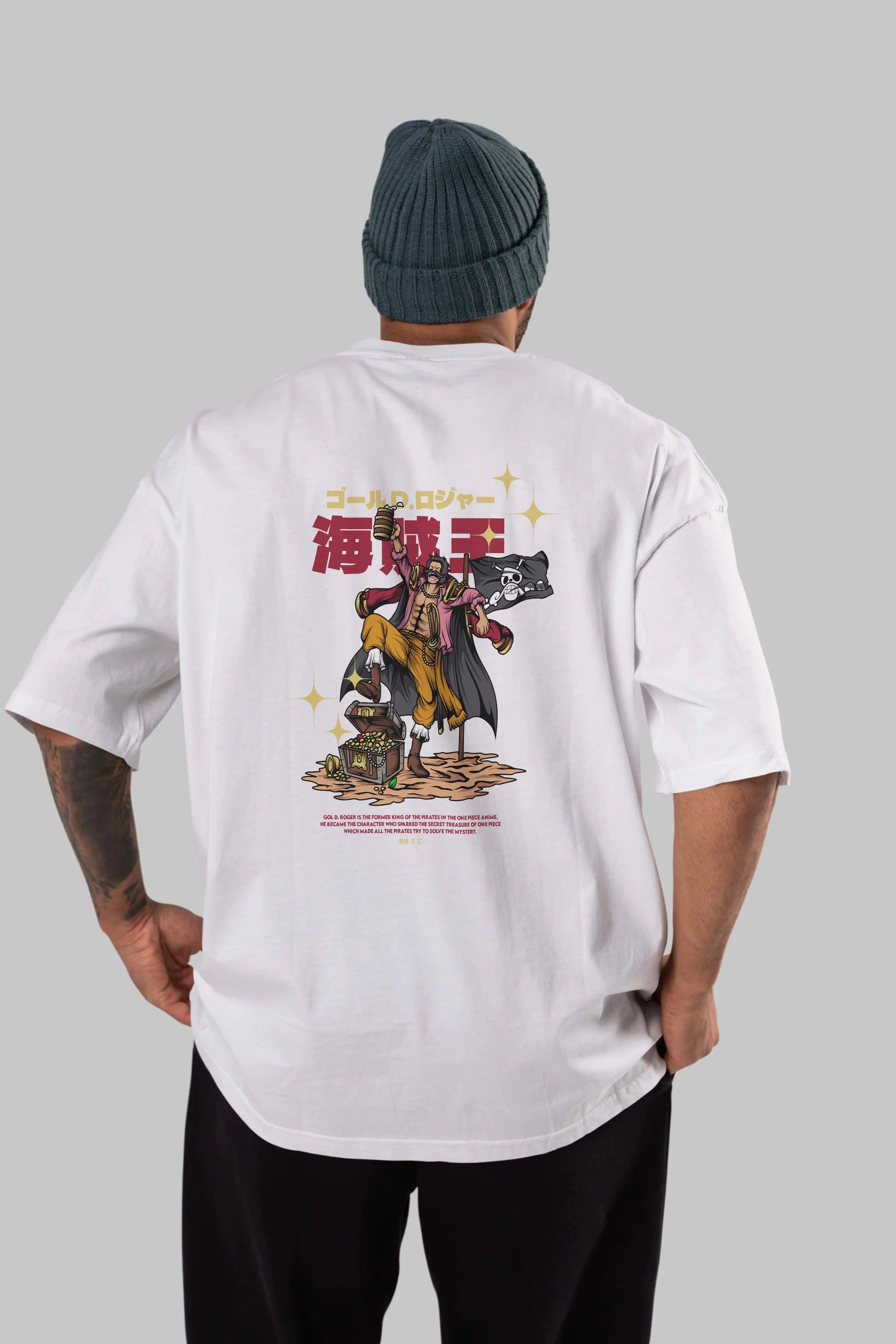 Roger Anime Arka Baskılı Oversize t-shirt Erkek Kadın Unisex