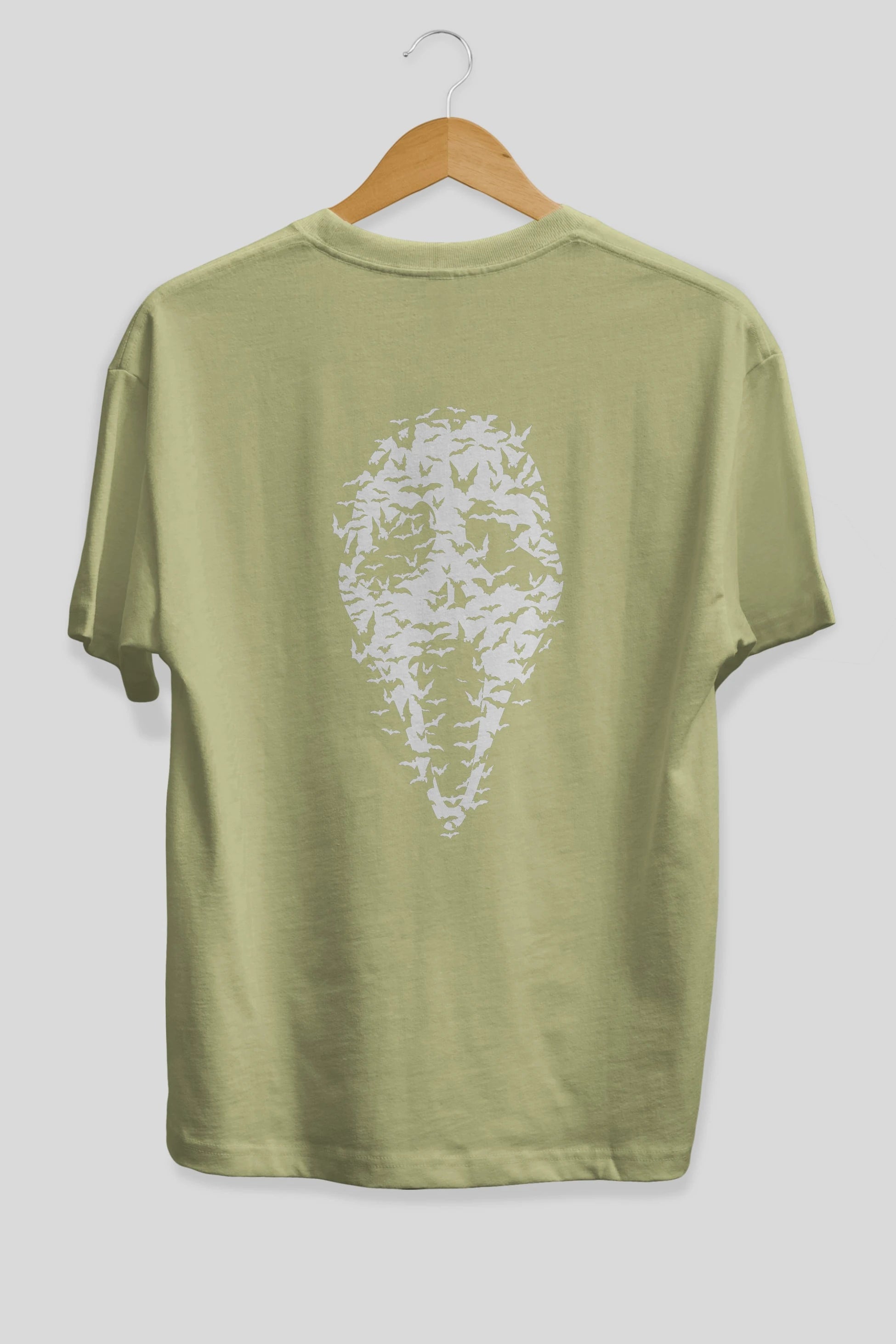 Ghost Face Bats Arka Baskılı Oversize t-shirt %100 pamuk Erkek Kadın Unisex