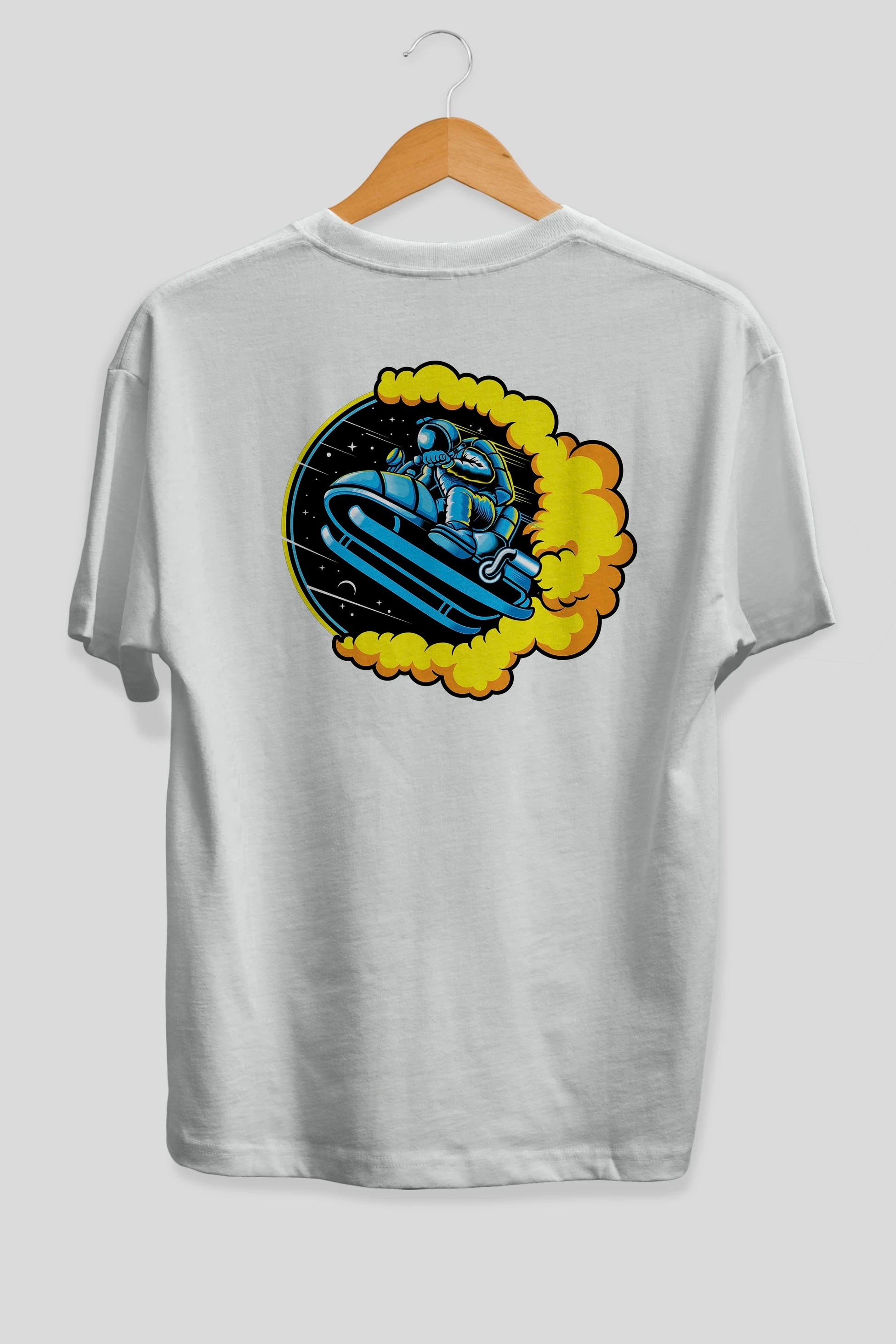 Astrojump with Snowmobile Arka Baskılı Oversize t-shirt Erkek Kadın Unisex