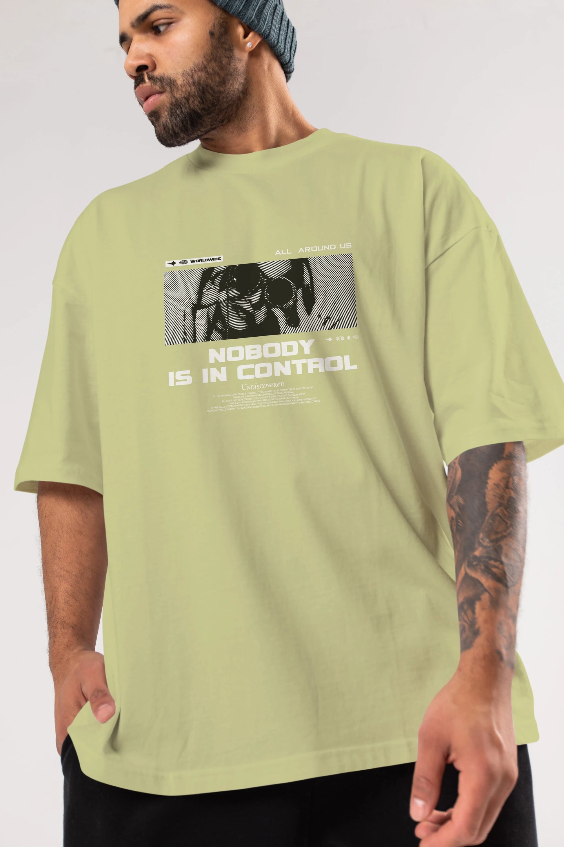 Nobody is in Control Ön Baskılı Oversize t-shirt Erkek Kadın Unisex