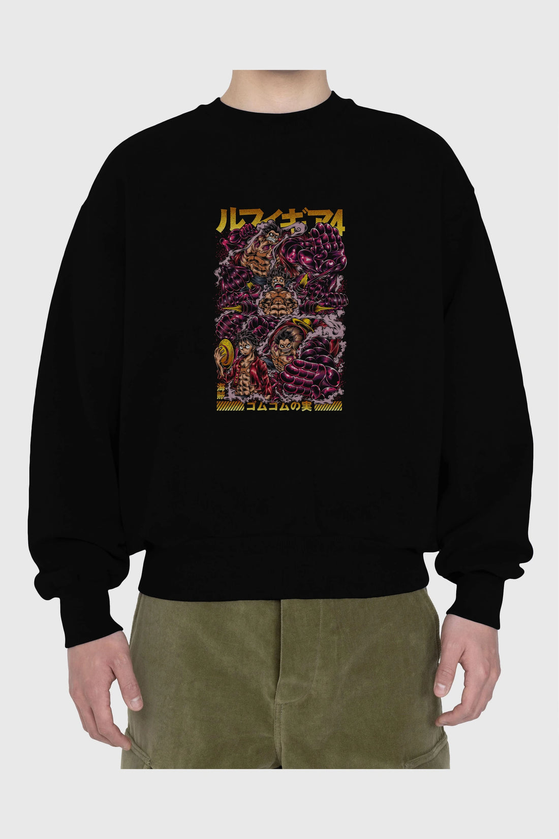MONKEY D. LUFFY (2) Anime Ön Baskılı Oversize Sweatshirt Erkek Kadın Unisex