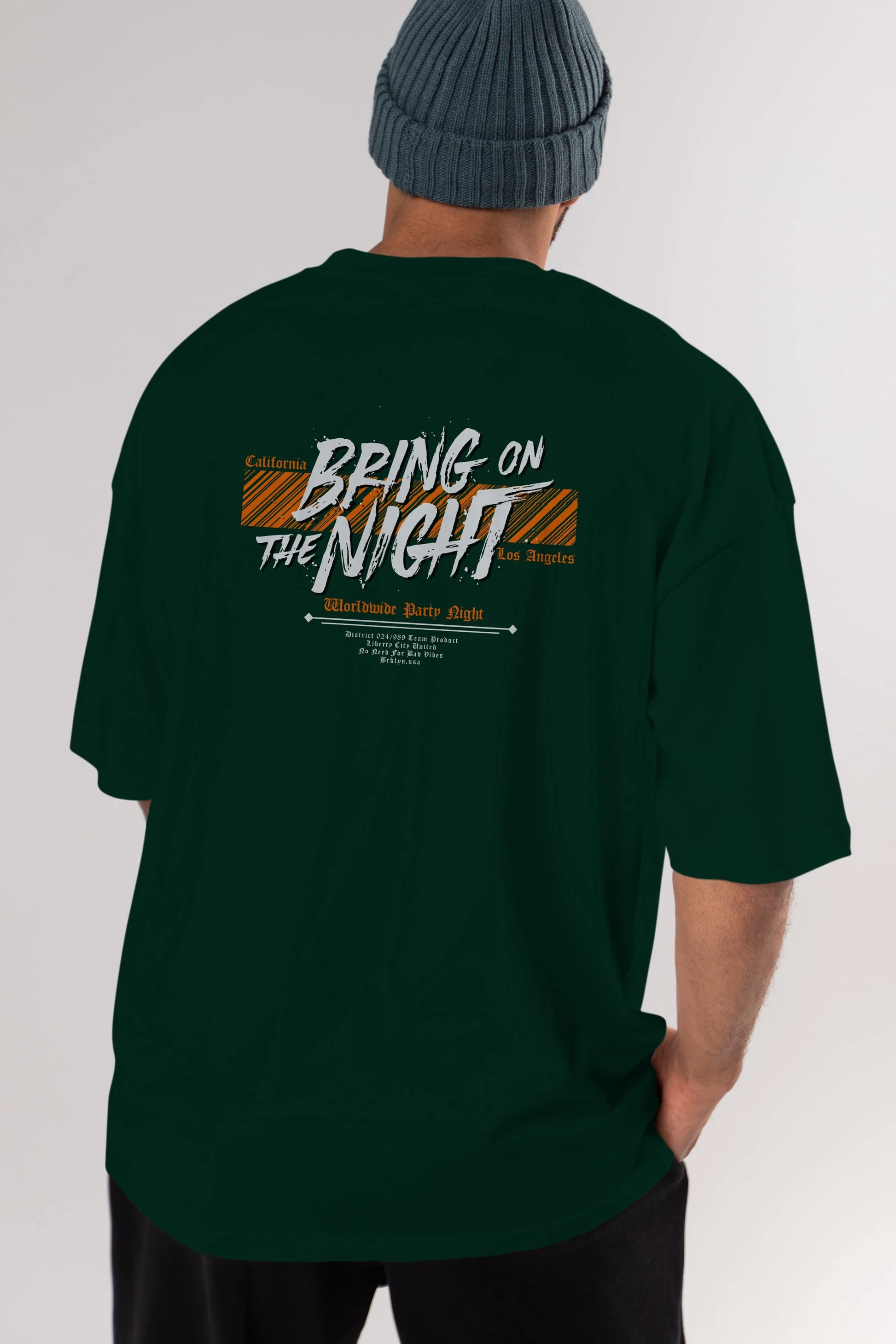 Bring on The Night Arka Baskılı Oversize t-shirt Erkek Kadın Unisex