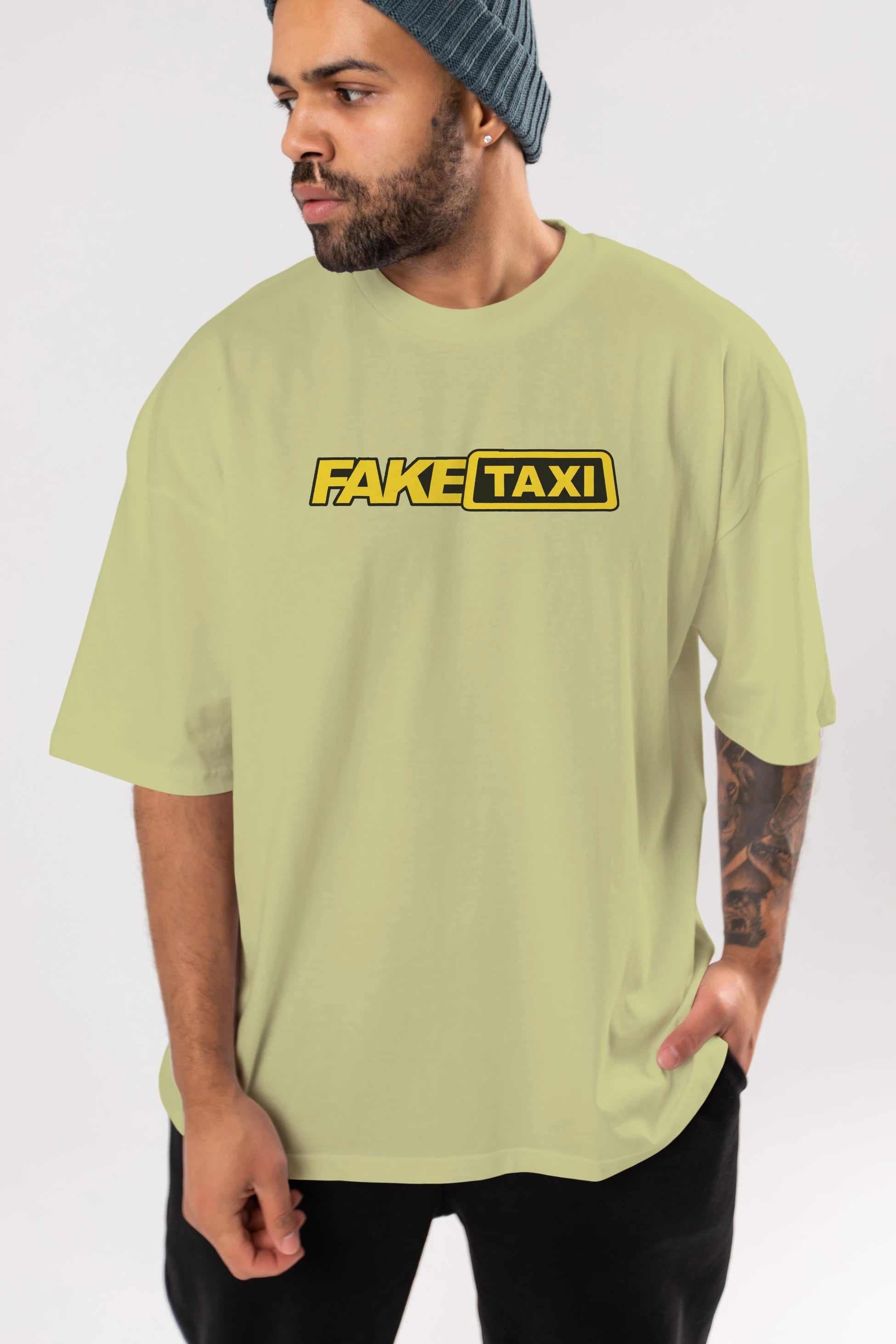 Fake Taxi Ön Baskılı Oversize t-shirt %100 pamuk Erkek Kadın Unisex