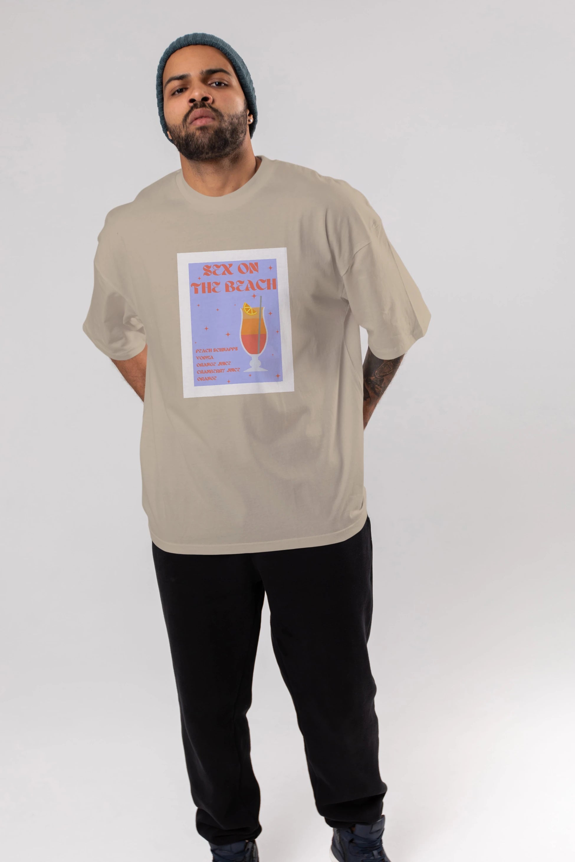 Sex On The Beach Ön Baskılı Oversize t-shirt Erkek Kadın Unisex %100 Pamuk Bisiklet Yaka tişort