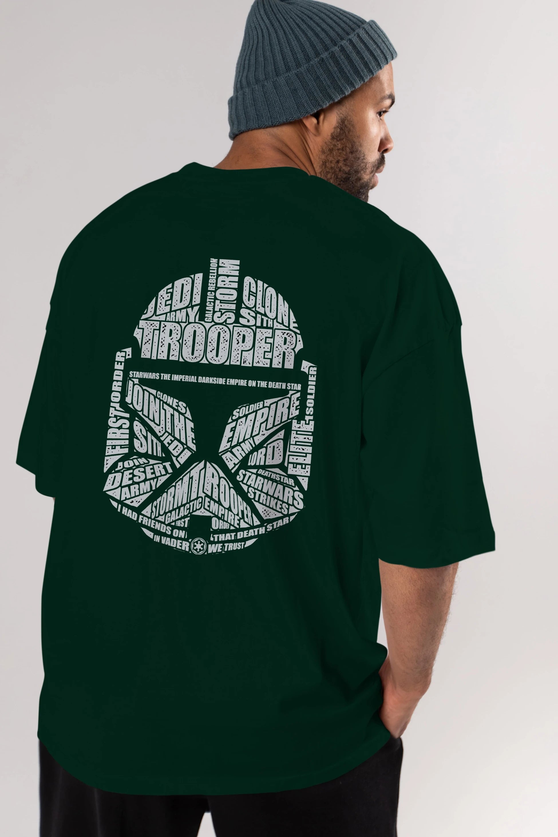 Trooper Arka Baskılı Oversize t-shirt %100 pamuk Erkek Kadın Unisex