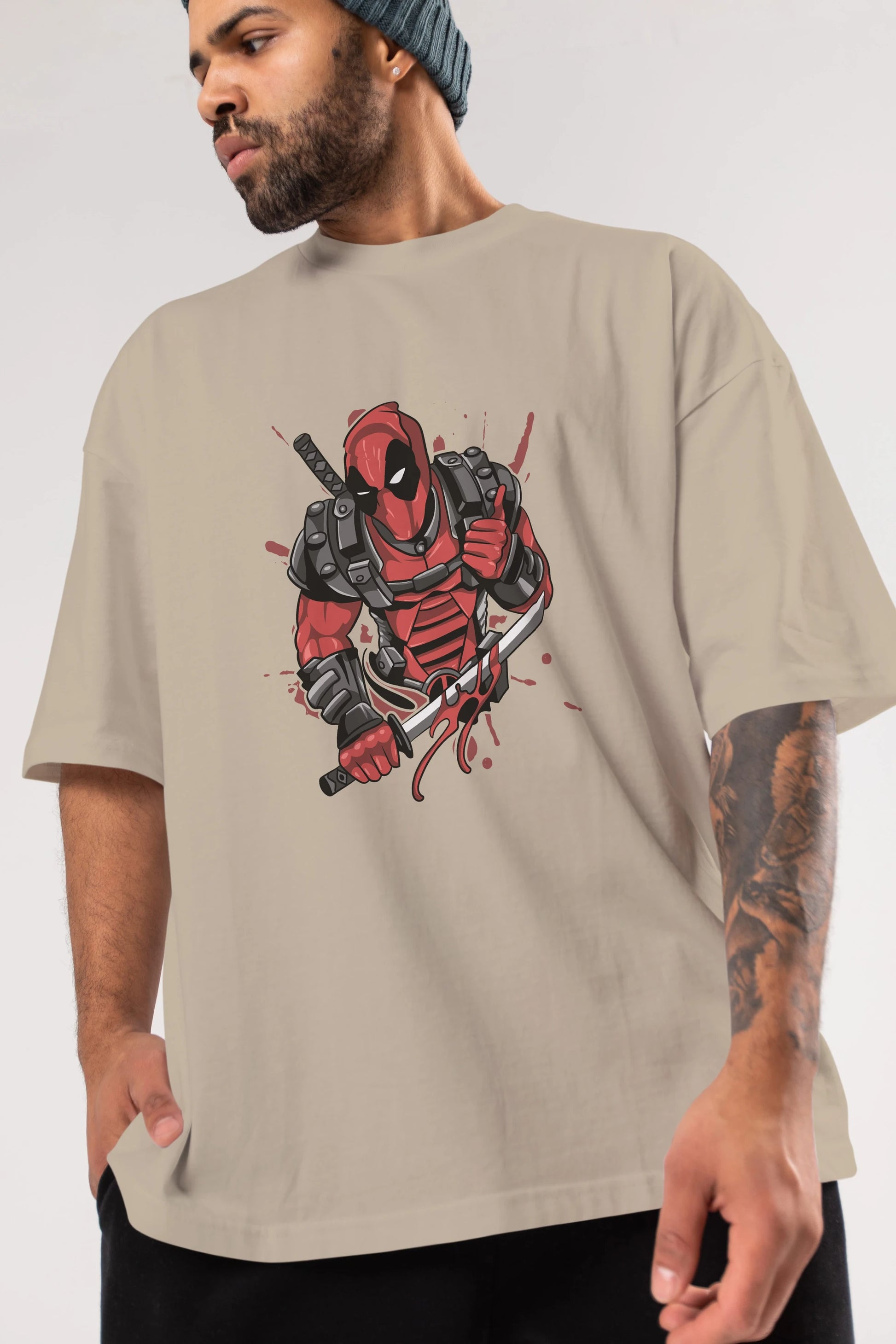 Deadpool (12) Ön Baskılı Oversize t-shirt Erkek Kadın Unisex %100 Pamuk Bisiklet Yaka tişort