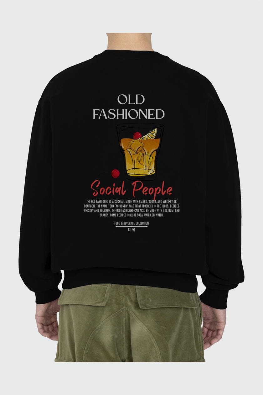 Old Fashioned Arka Baskılı Oversize Sweatshirt Erkek Kadın Unisex