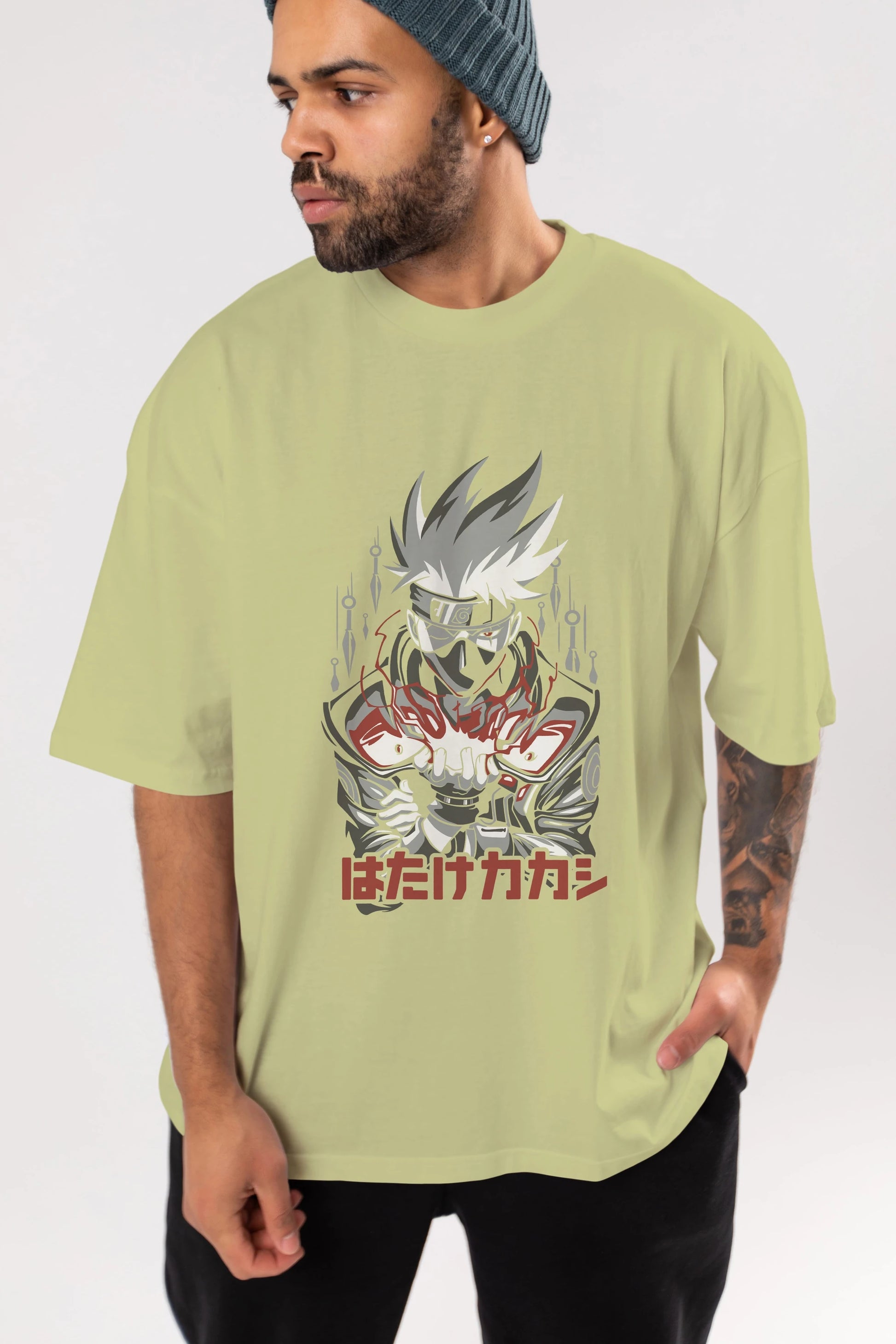 KAKASHI HATAKE NARUTO 1 Anime Ön Baskılı Oversize t-shirt %100 pamuk Erkek Kadın Unisex