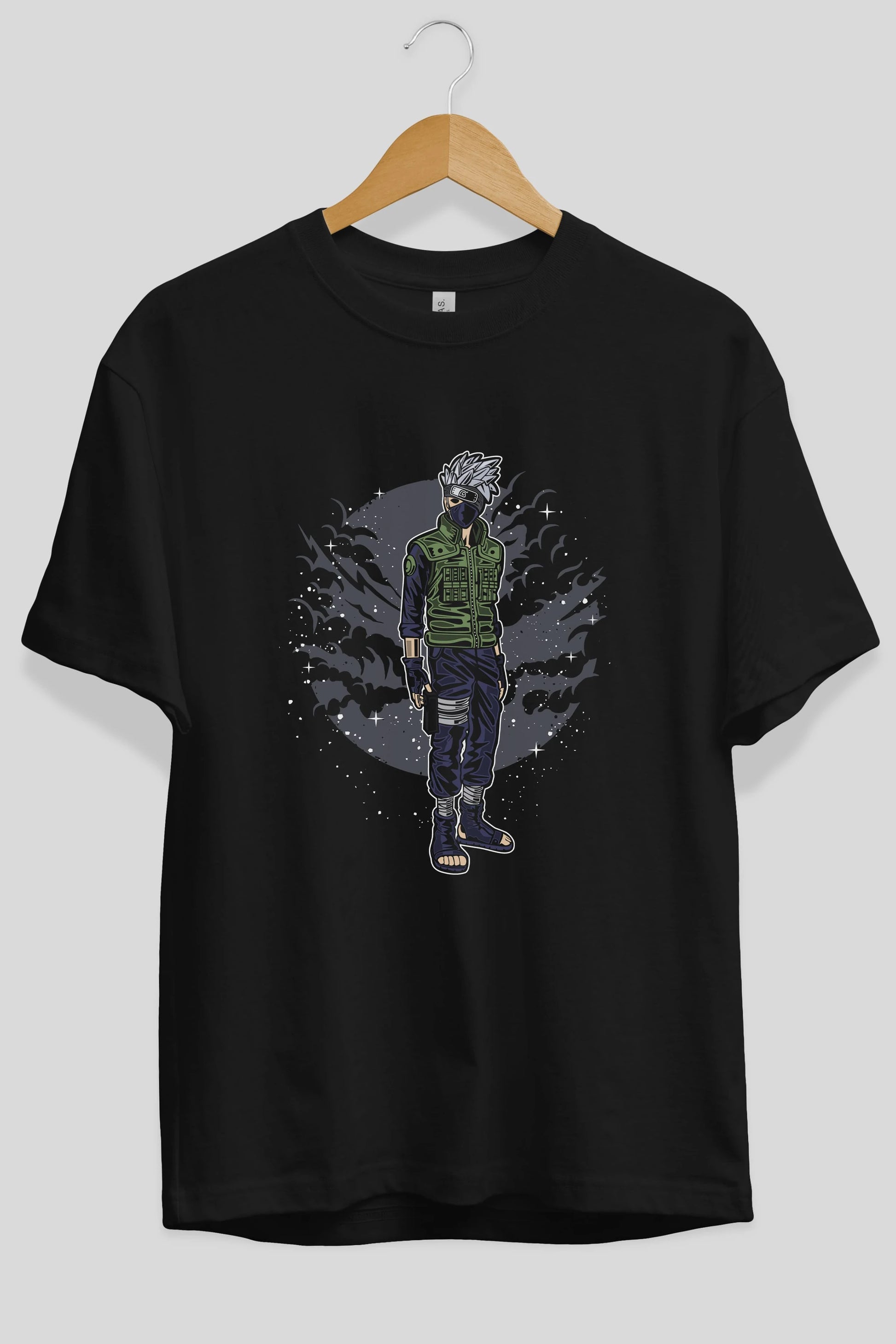 SHINOBI Ön Baskılı Oversize t-shirt Erkek Kadın Unisex %100 Pamuk tişort