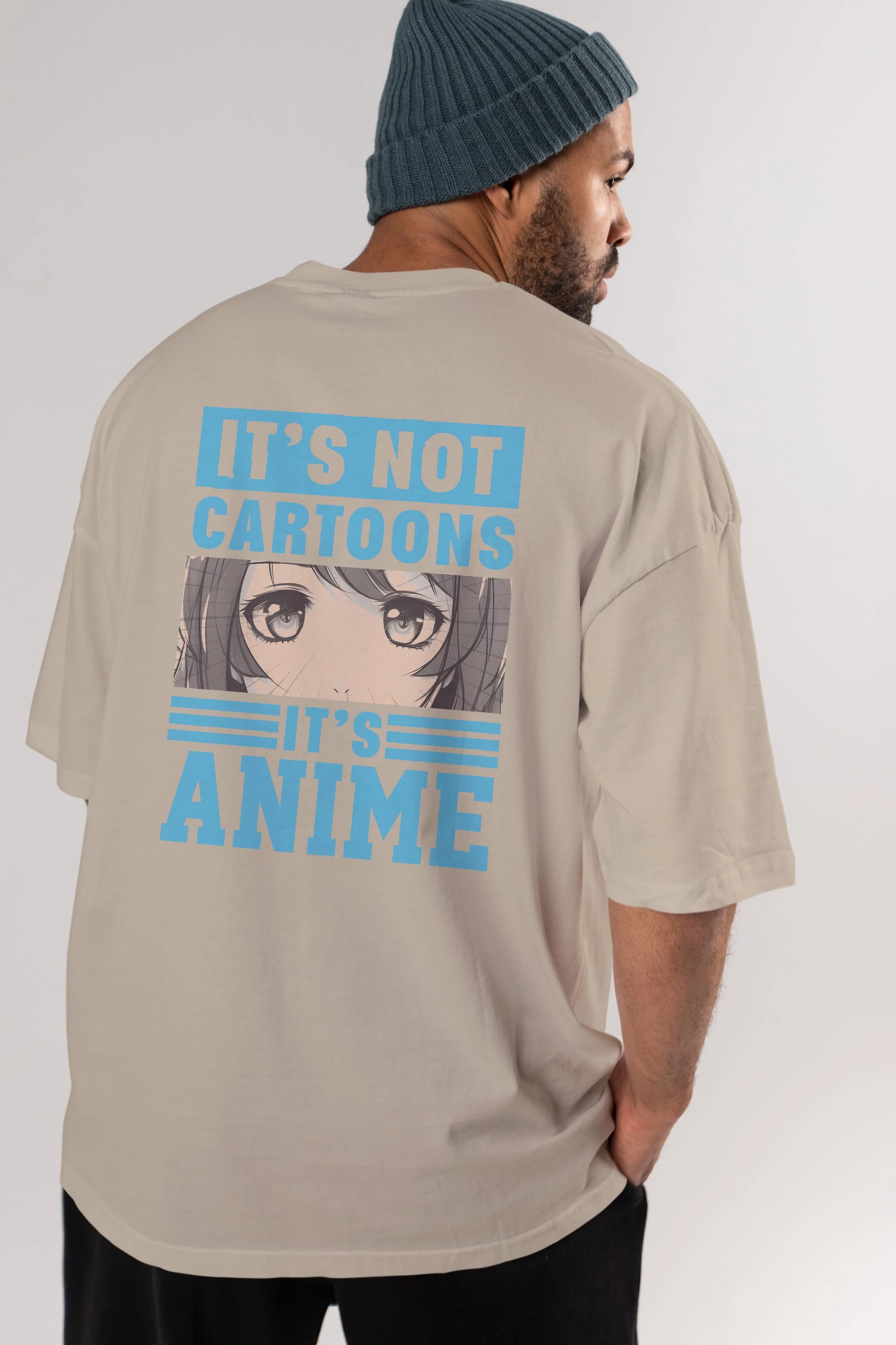 Its Anime Anime Arka Baskılı Oversize t-shirt Erkek Kadın Unisex %100 pamuk tişort
