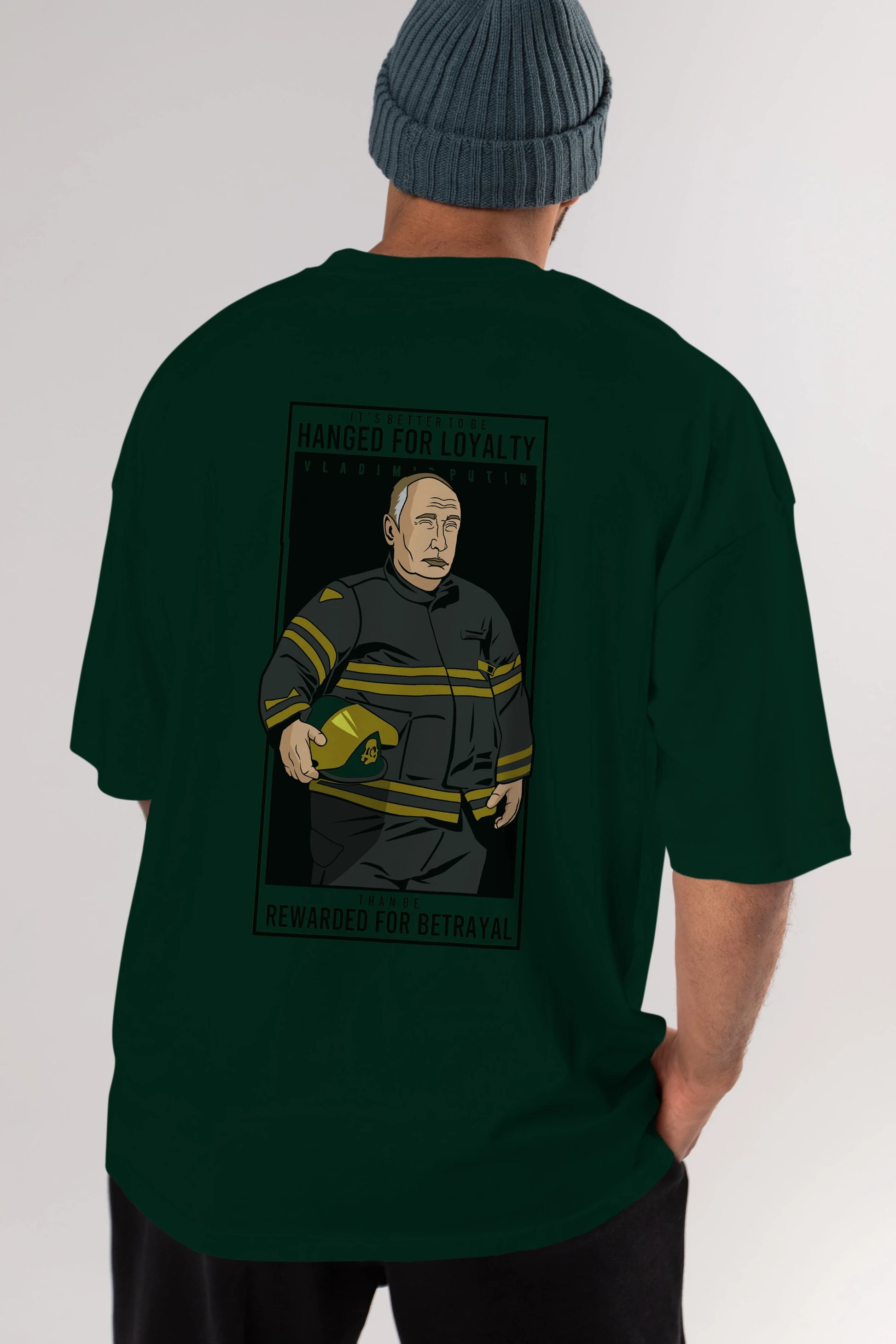 Putin Fireman Arka Baskılı Oversize t-shirt Erkek Kadın Unisex %100 Pamuk tişort