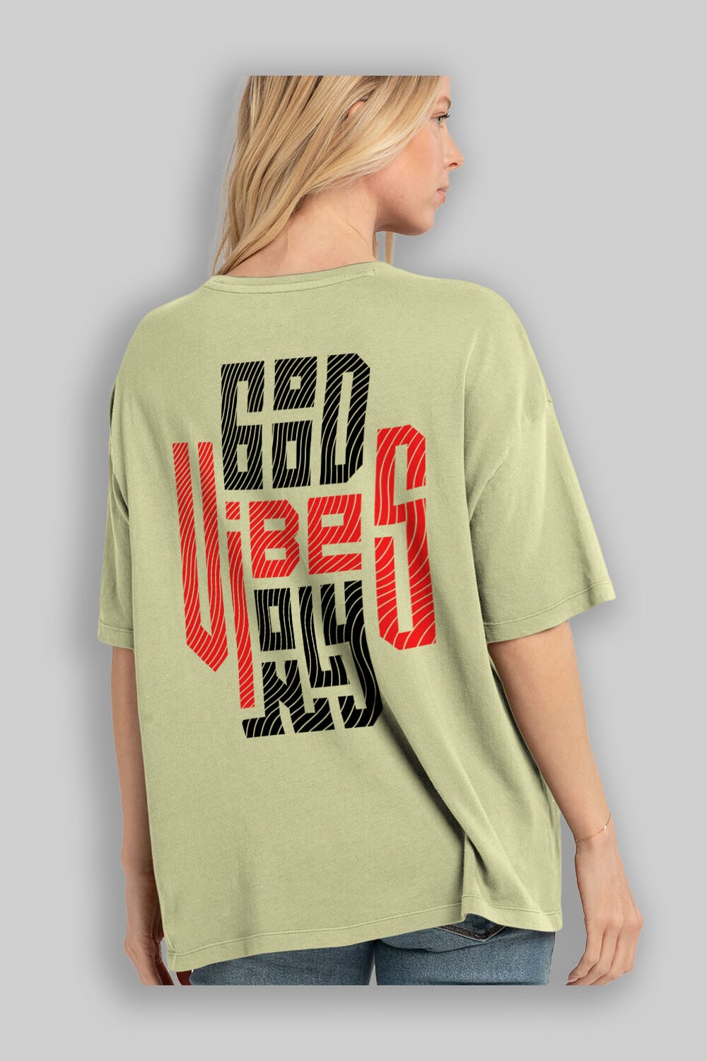 Good Vibes Only 2 Yazılı Arka Baskılı Oversize t-shirt Erkek Kadın Unisex