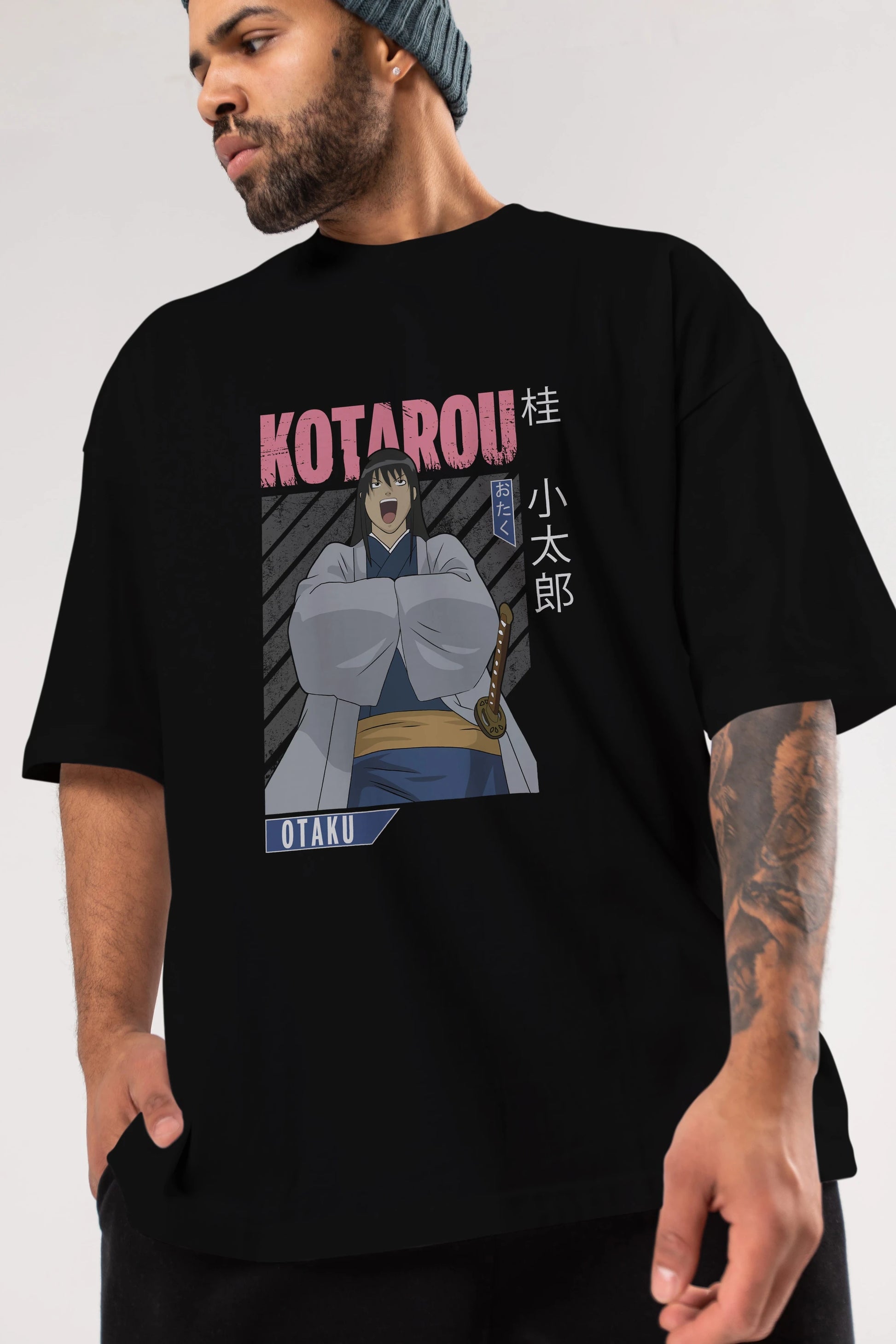 Kotarou Katsura GINTAMA 1 Anime Ön Baskılı Oversize t-shirt %100 pamuk Erkek Kadın Unisex