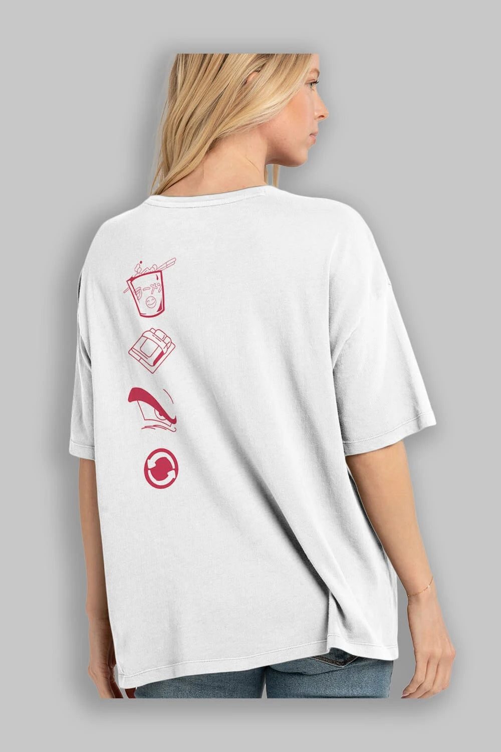 Eat, Sleep, Anime, Repeat Anime Arka Baskılı Oversize t-shirt Erkek Kadın Unisex