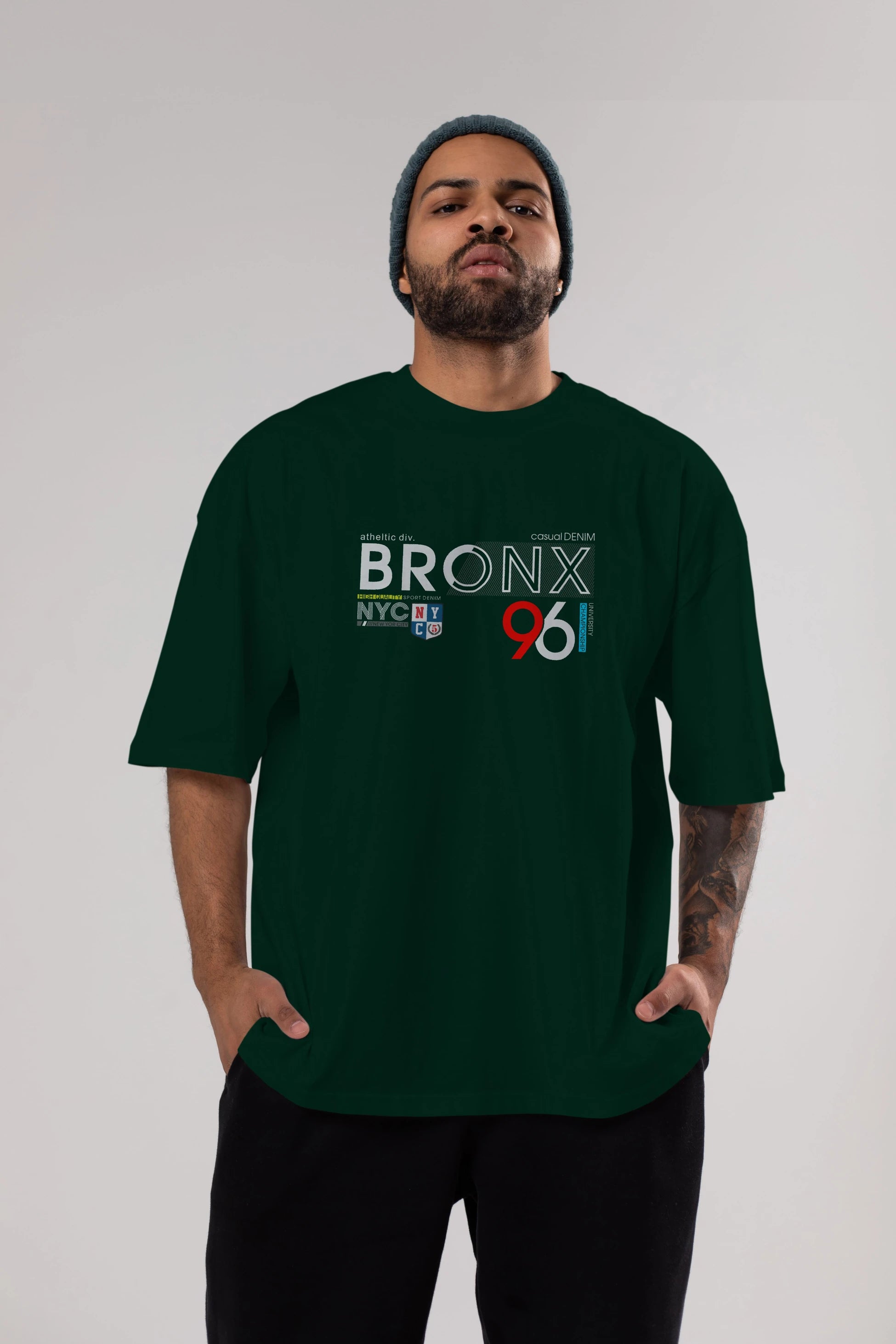 Bronx 96 Ön Baskılı Oversize t-shirt Erkek Kadın Unisex