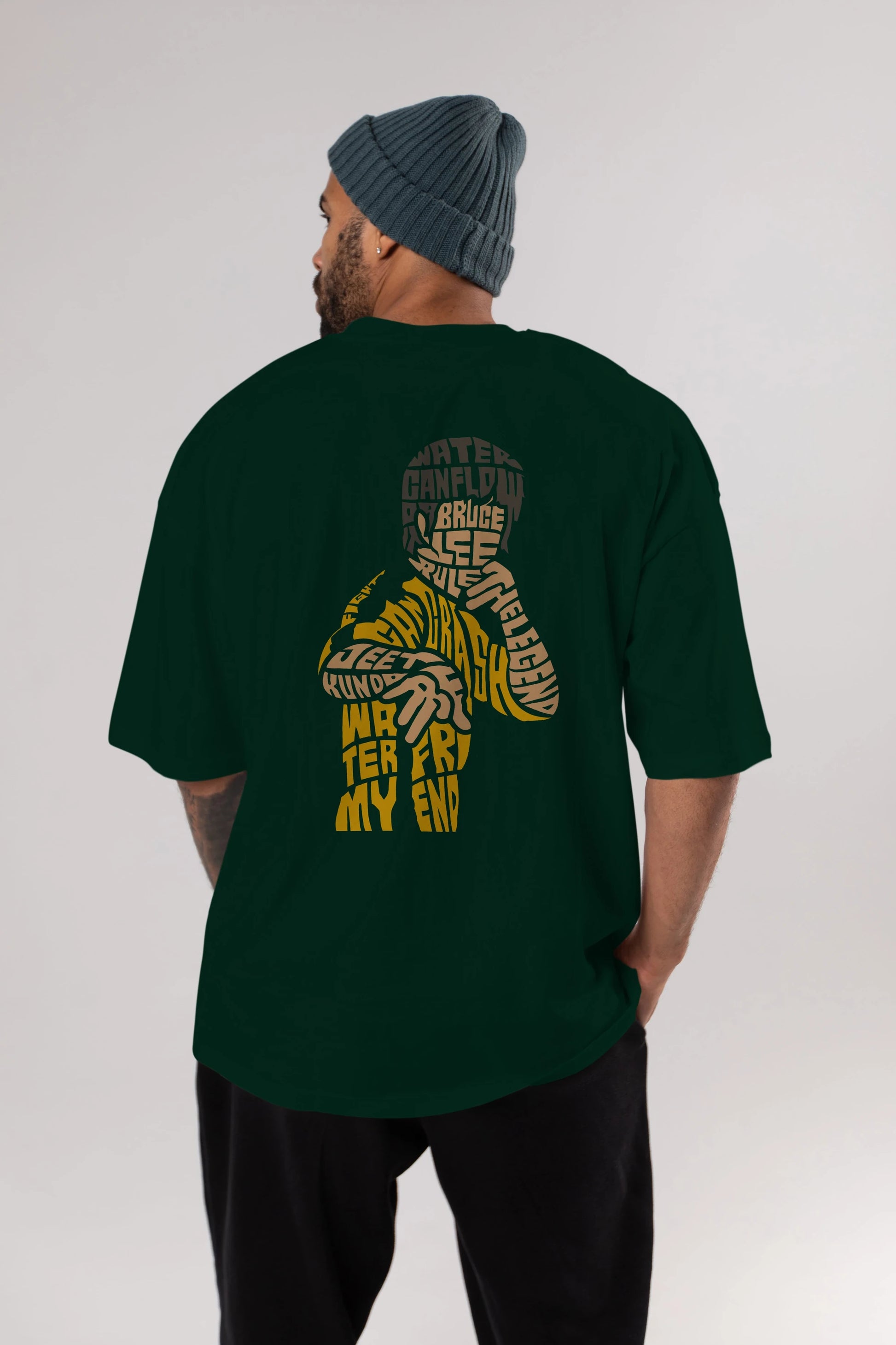 Bruce Lee Arka Baskılı Oversize t-shirt %100 pamuk Erkek Kadın Unisex