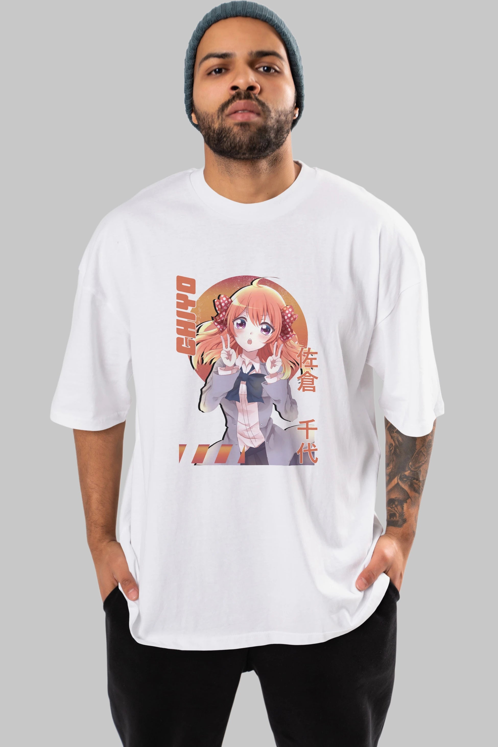 Chiyo Sakura 5 Anime Ön Baskılı Oversize t-shirt %100 pamuk Erkek Kadın Unisex