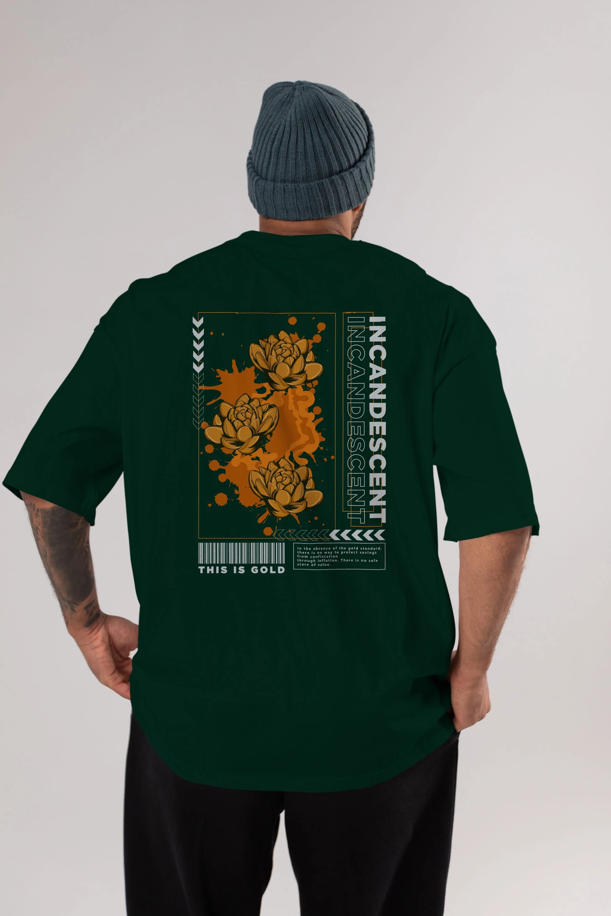 Incandescent Arka Baskılı Oversize t-shirt Erkek Kadın Unisex