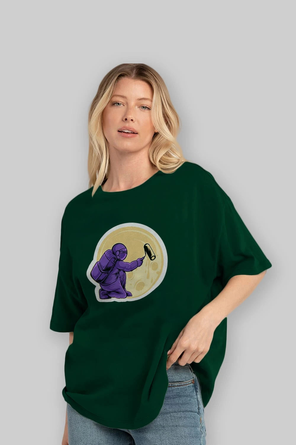 Astropaint Sticker Ön Baskılı Oversize t-shirt Erkek Kadın Unisex