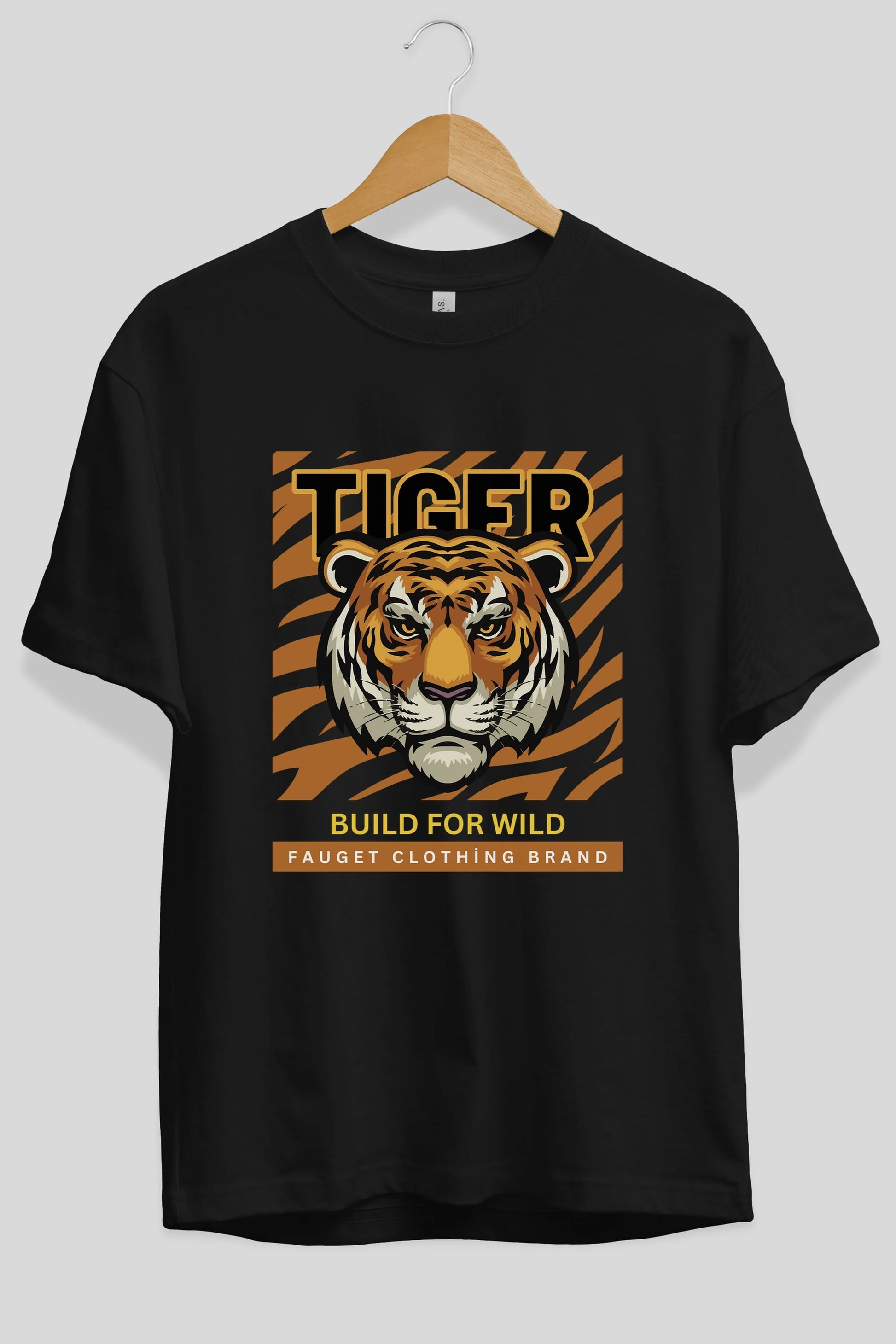 Tiger Ön Baskılı Oversize t-shirt Erkek Kadın Unisex